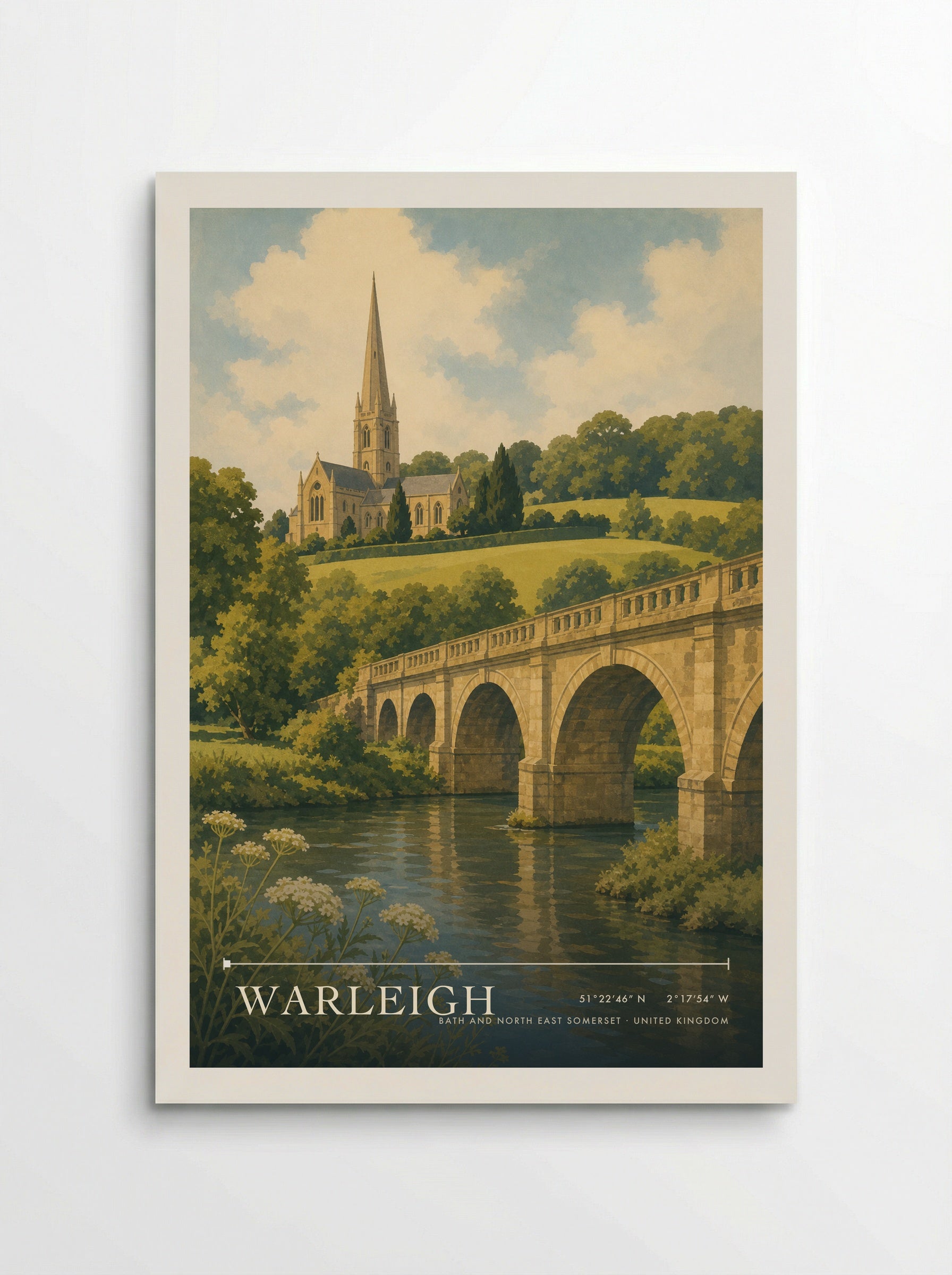 Warleigh Bath and North East Somerset United Kingdom Travel Poster - Poster