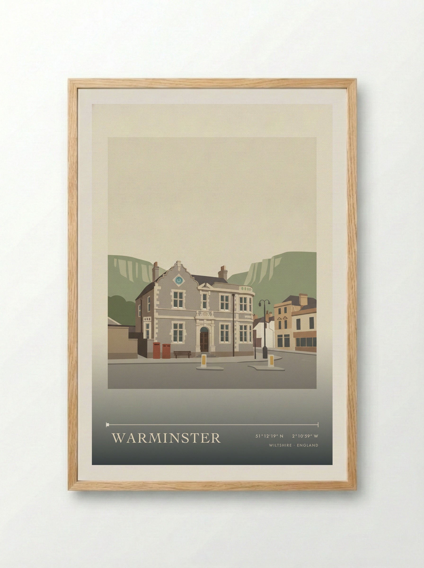 Warminster Wiltshire England Travel Poster - Framed Print Wood