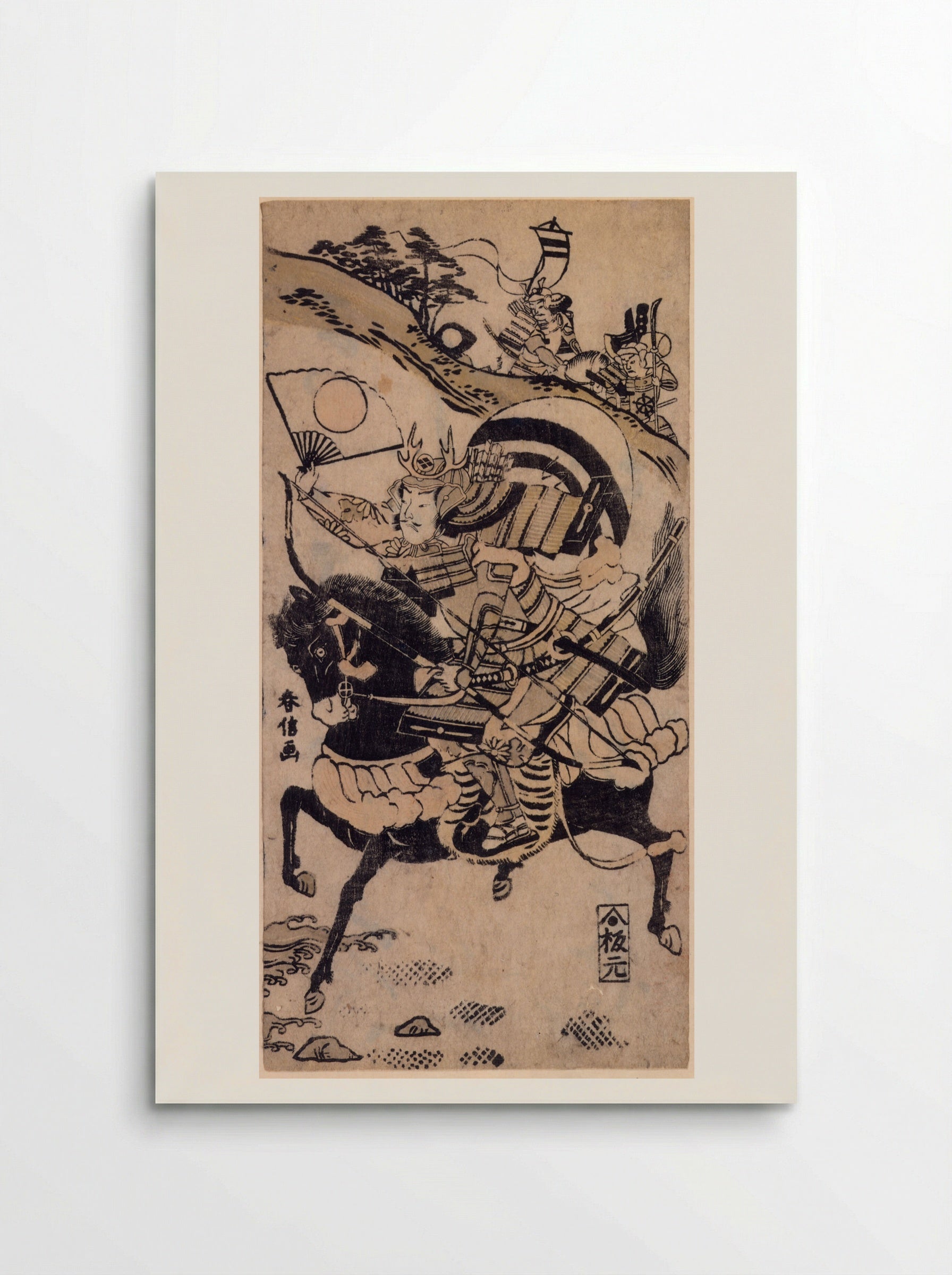 Warrior on a Black Horse - Suzuki Harunobu - Poster