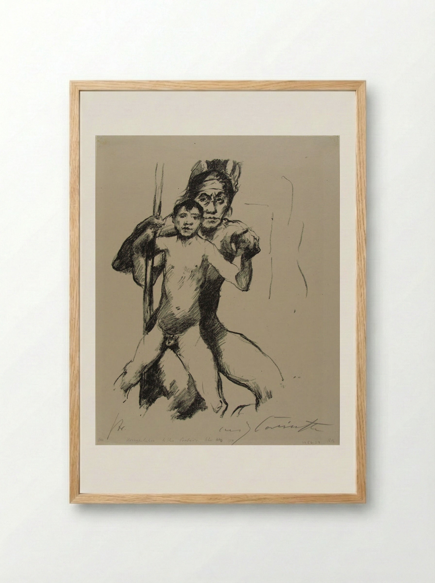 Warrior's Lesson - Lovis Corinth - Framed Print Wood