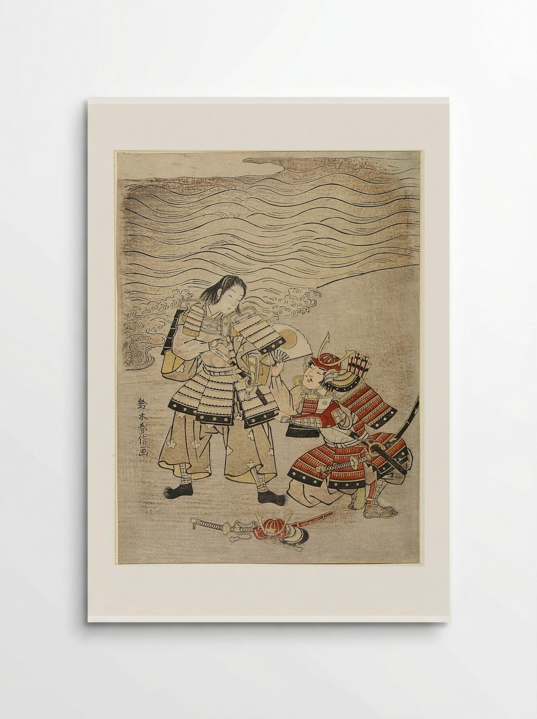 Warriors Kumagai Naozane and Taira Atsumori at Ichinotani - Suzuki Harunobu - Poster