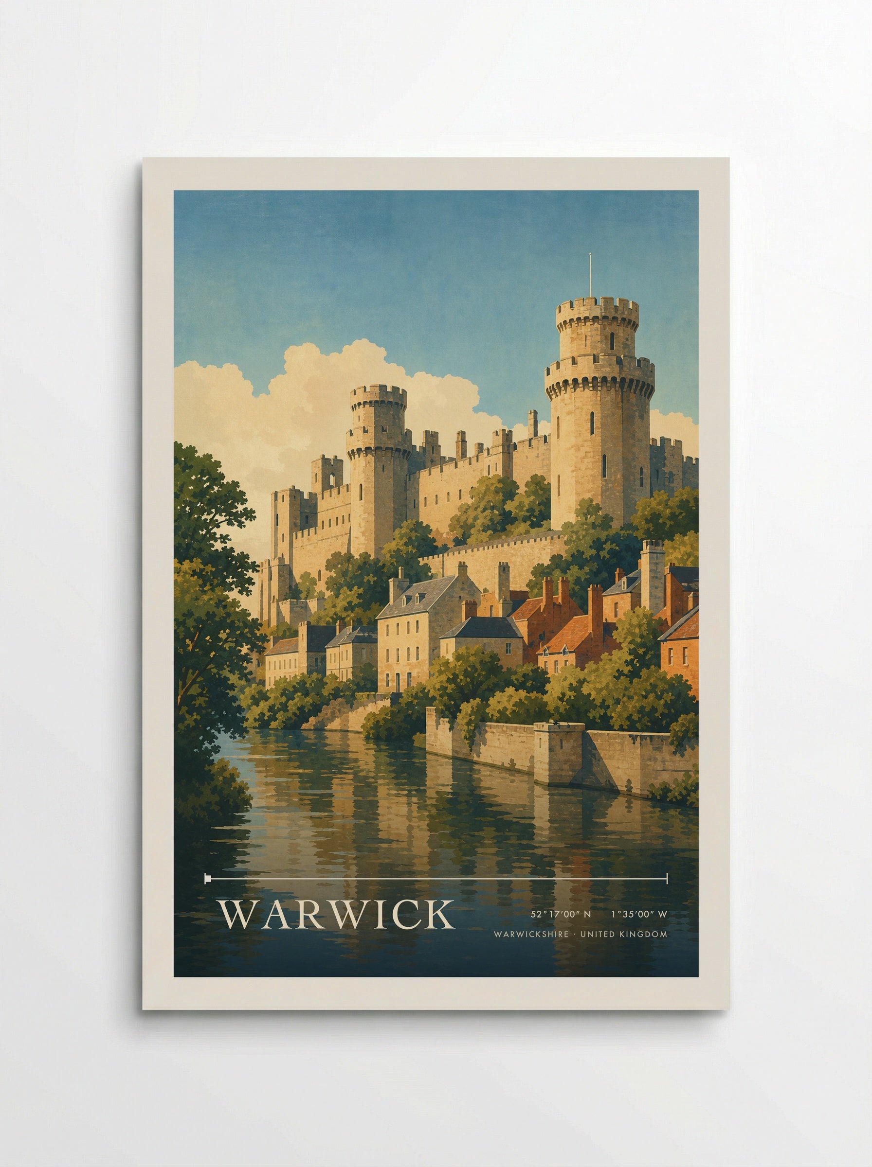 Warwick Warwickshire United Kingdom Travel Poster - Poster