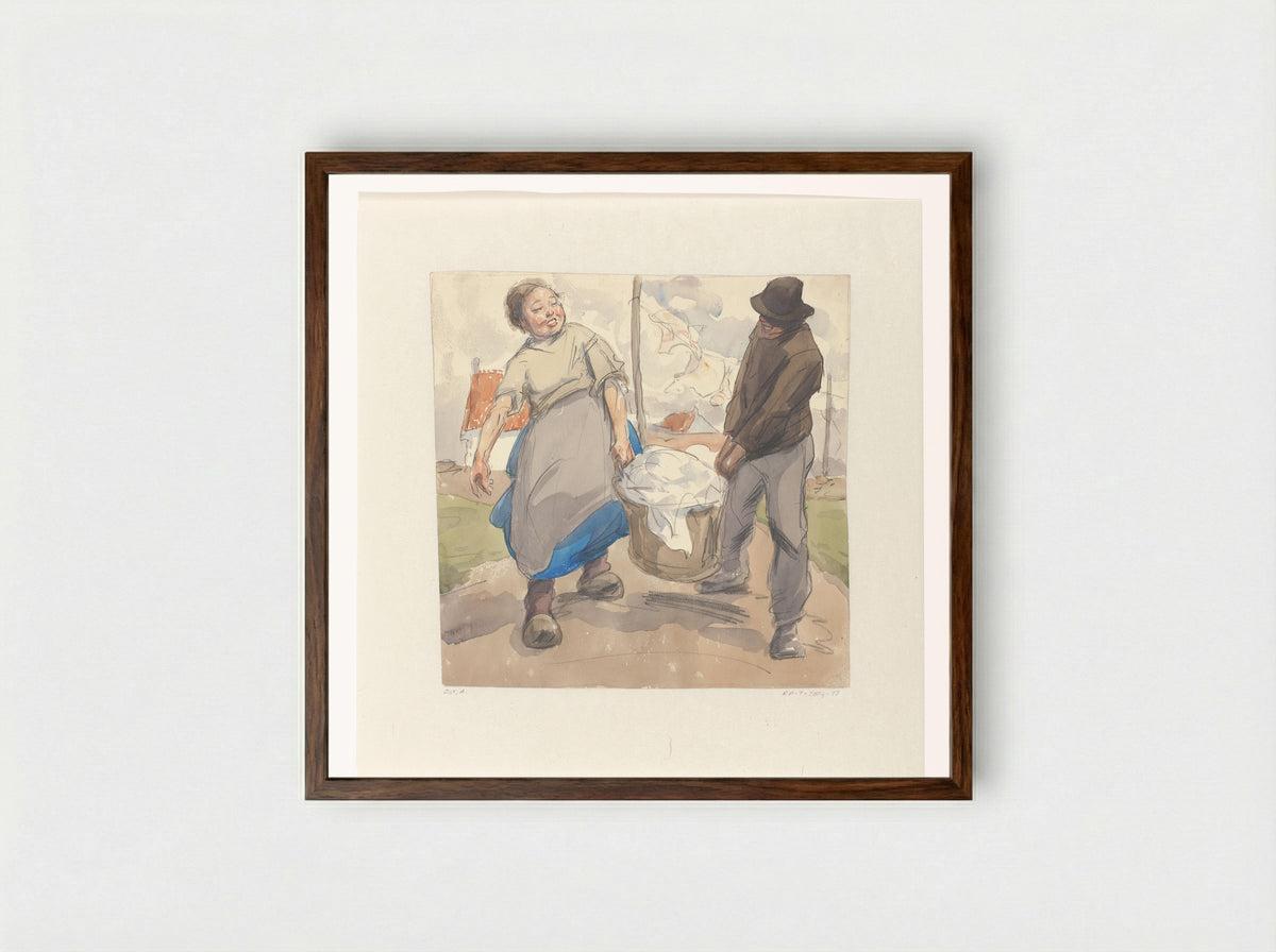 Wasdag - Alfred Ost - Framed Print Dark Wood