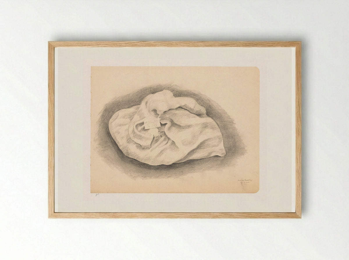 Wasgoed met briefje - Cor van Teeseling - Framed Print Wood