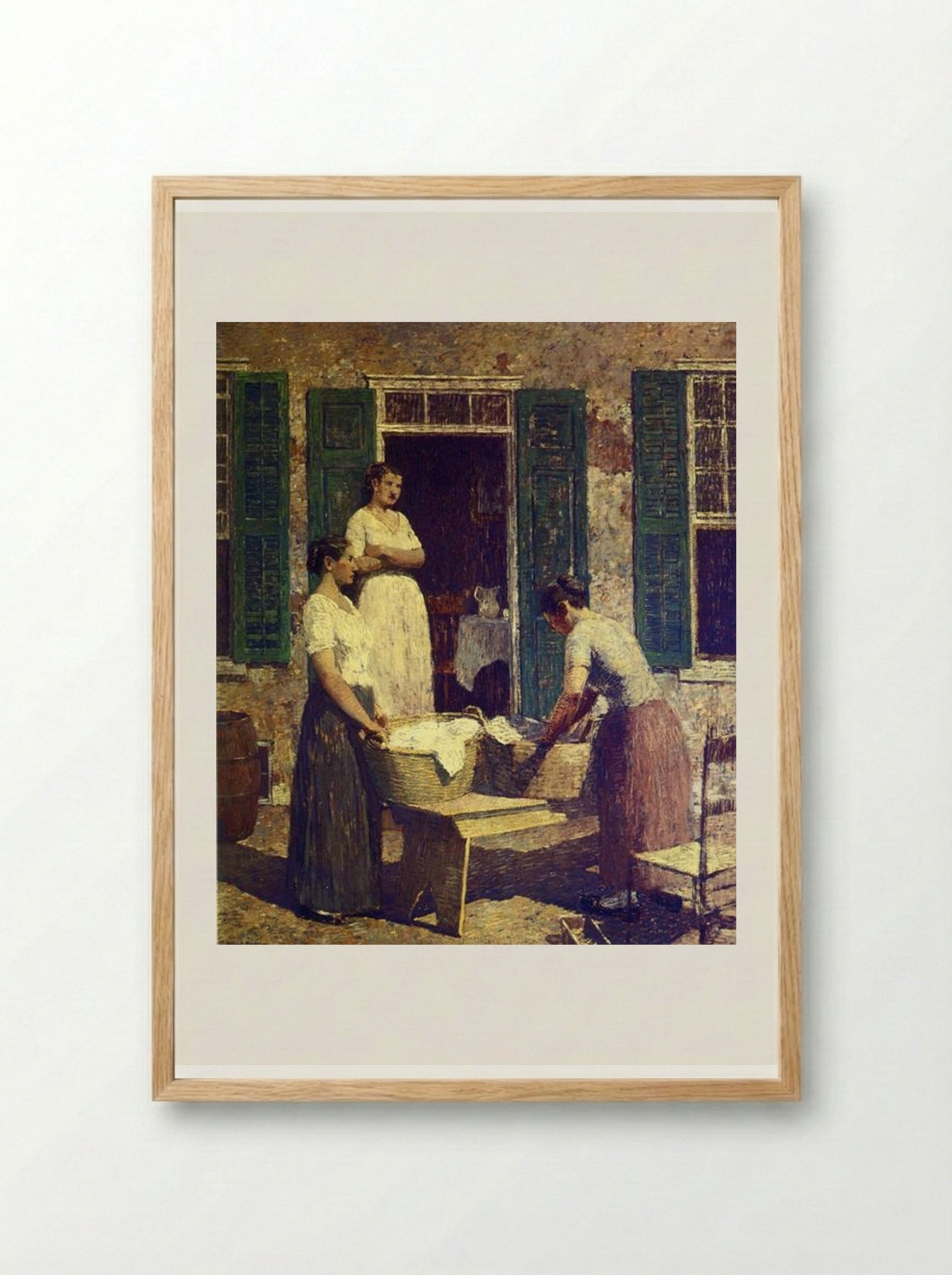 Washday - Robert Spencer - Framed Print Wood