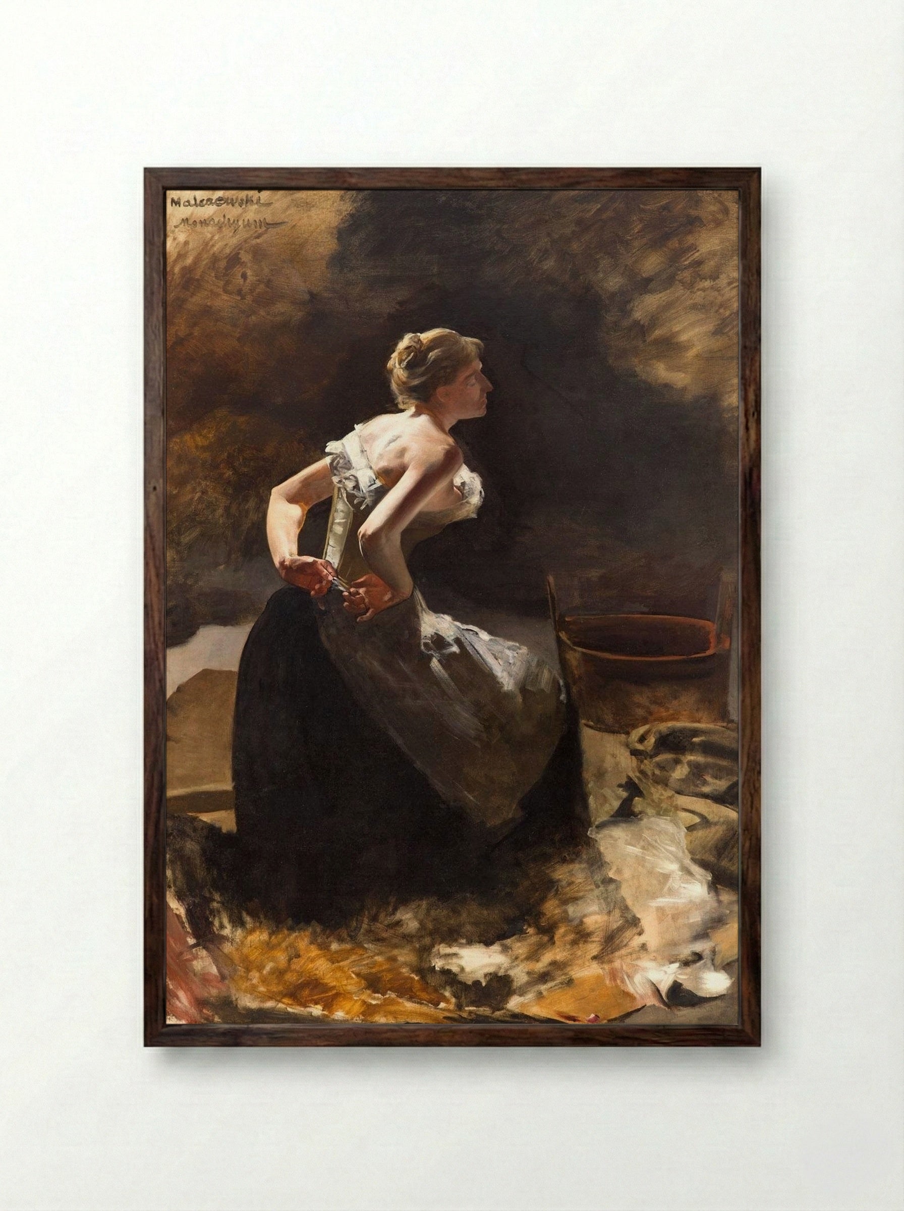 Washing of Feet - Jacek Malczewski - Framed Print Dark Wood