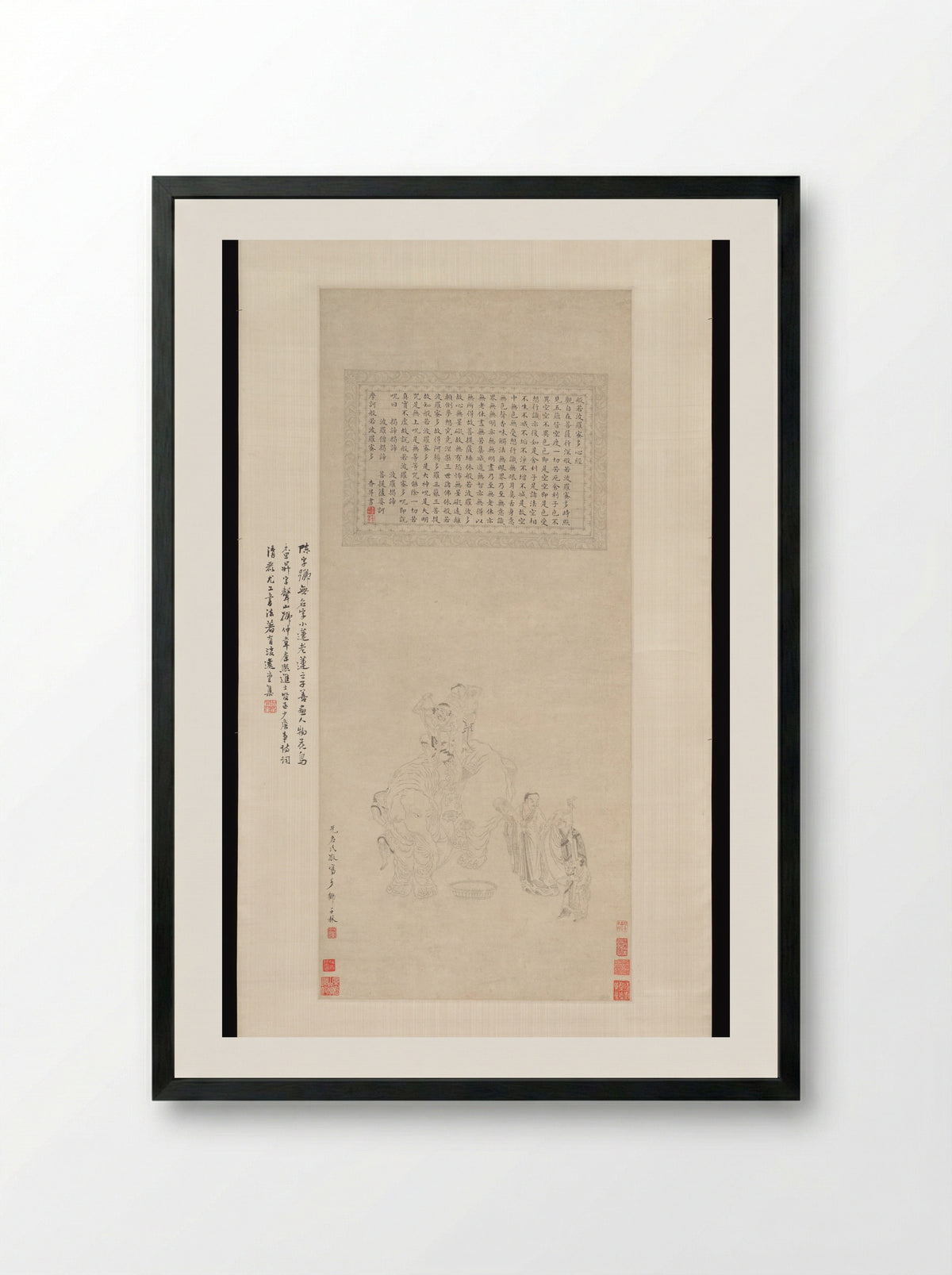 Washing the White Elephant - Chen Zi - Framed Print Black
