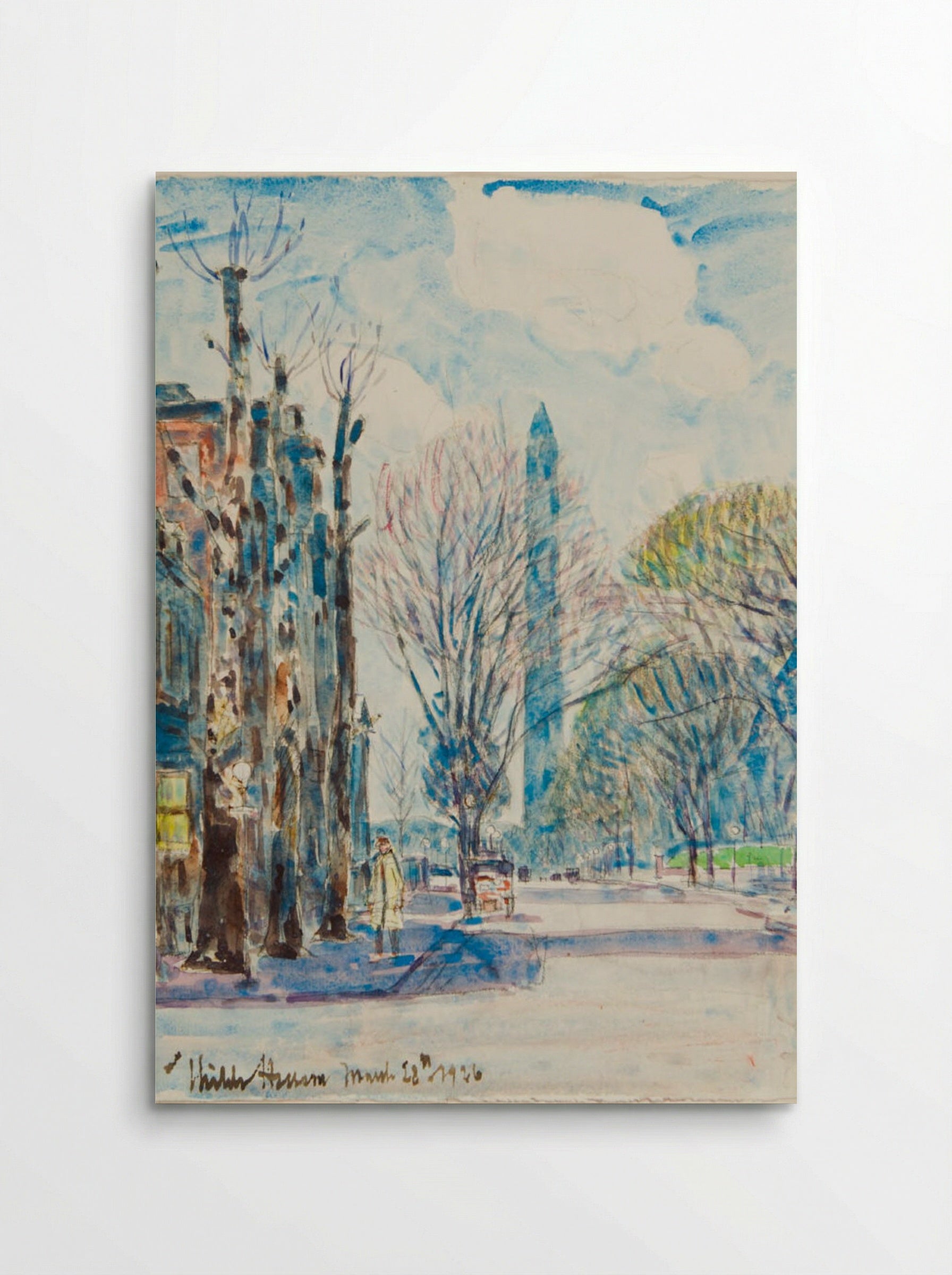 Washington Monument from H Street, Washington DC - Childe Hassam - Poster