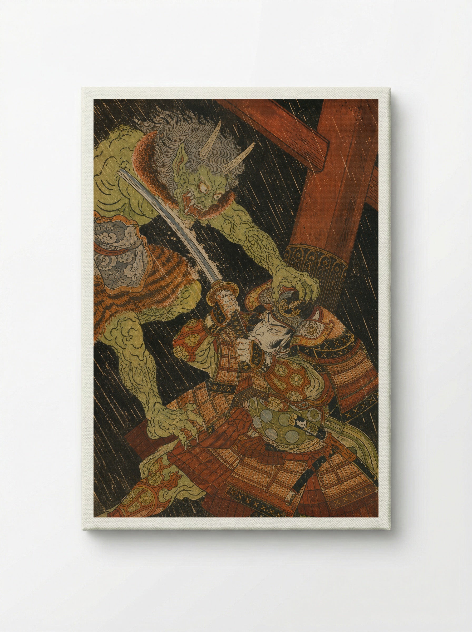 Watanabe no Tsuna at Rashomon: Beneath Rashomon - Canvas