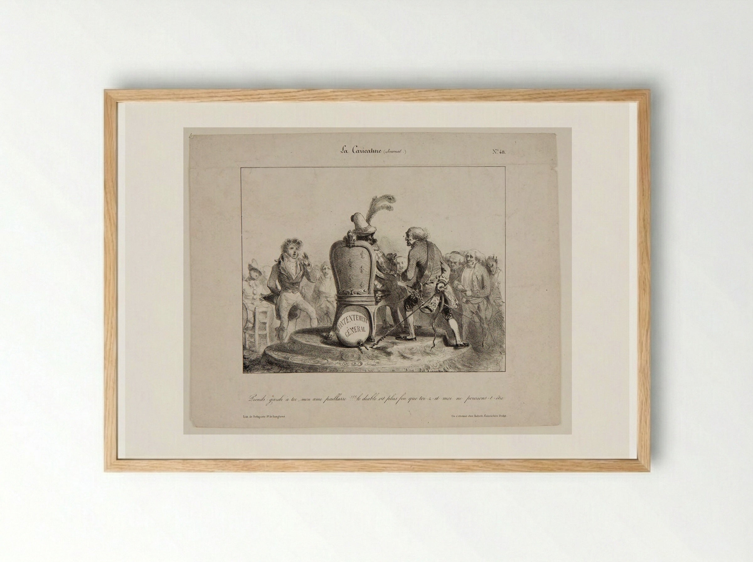 Watch yourself, my buffoon friend!!!!... The devil is finer than you... - Denis-Auguste-Marie Raffet - Framed Print Wood