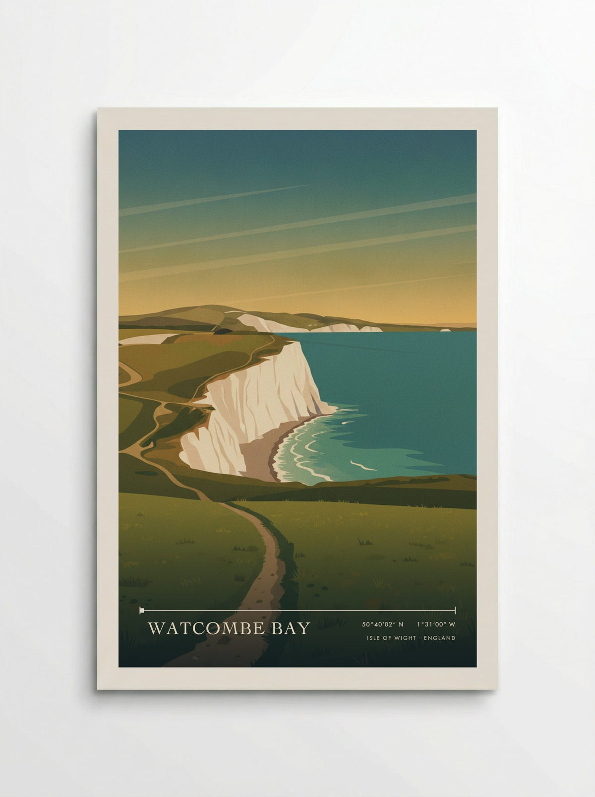 Watcombe Bay Isle of Wight England Travel Poster - Poster
