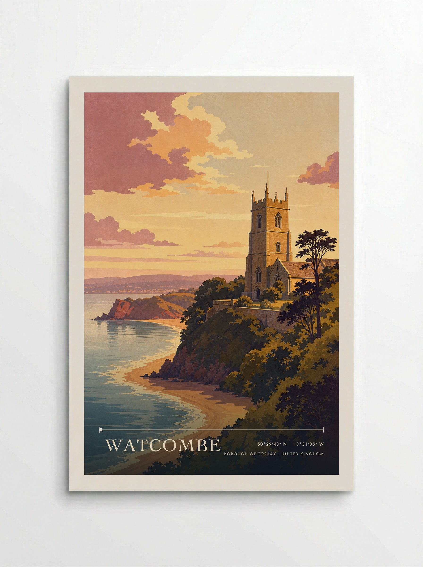 Watcombe Borough of Torbay United Kingdom Travel Poster - Poster