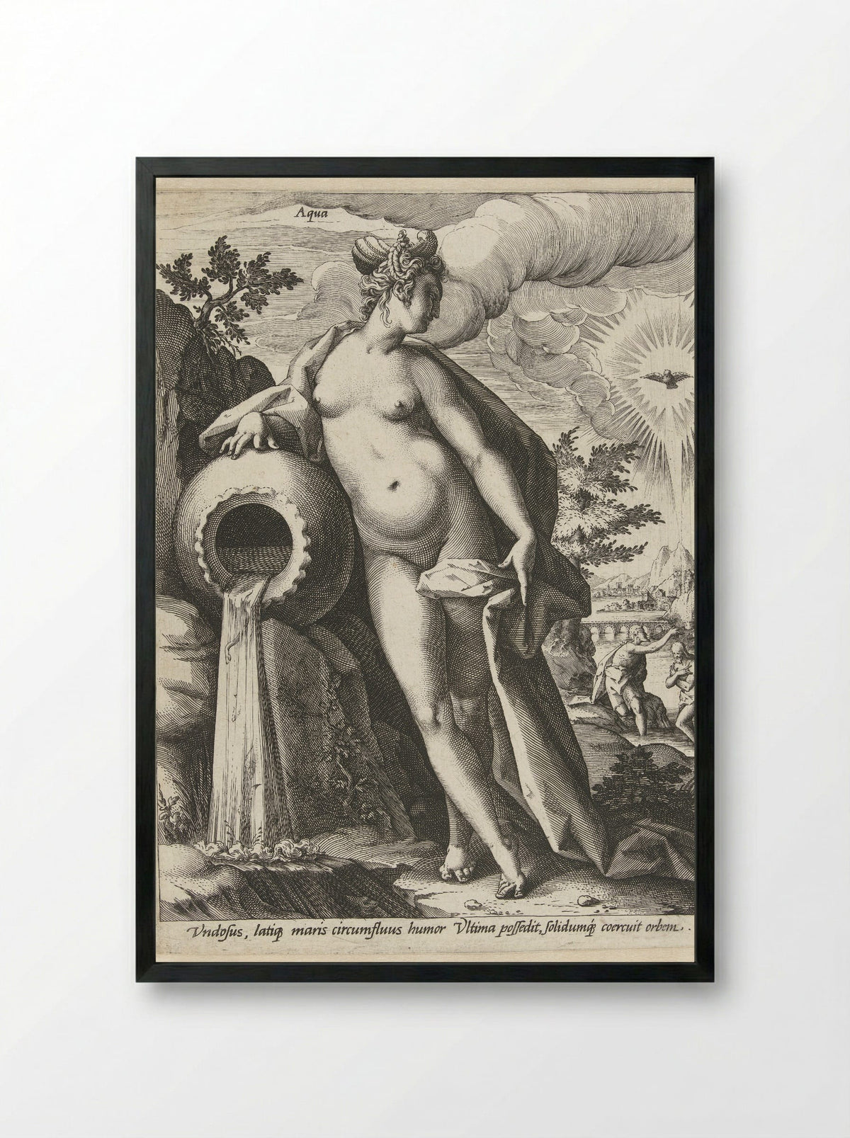 Water (Aqua) - Hendrick Goltzius - Framed Print Black