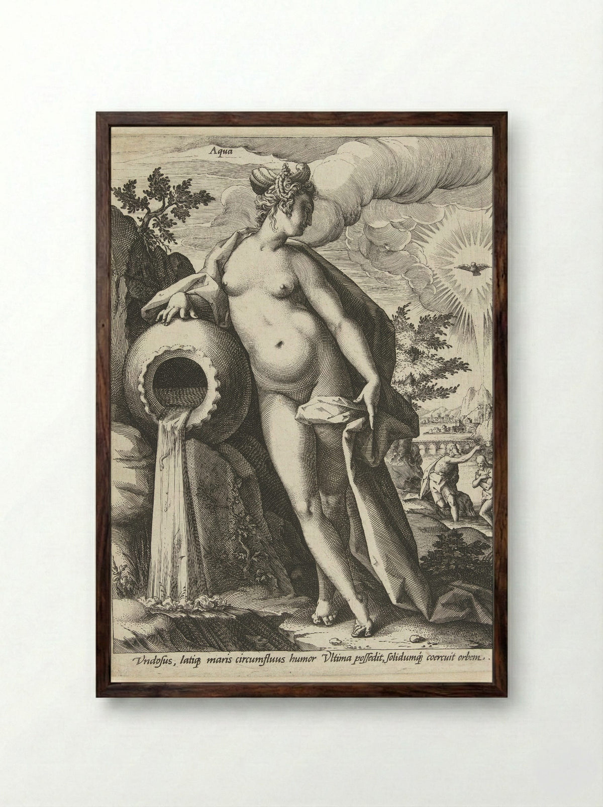 Water (Aqua) - Hendrick Goltzius - Framed Print Dark Wood