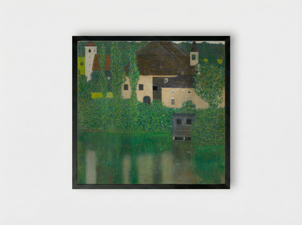 Water Castle - Gustav Klimt - Framed Print Black
