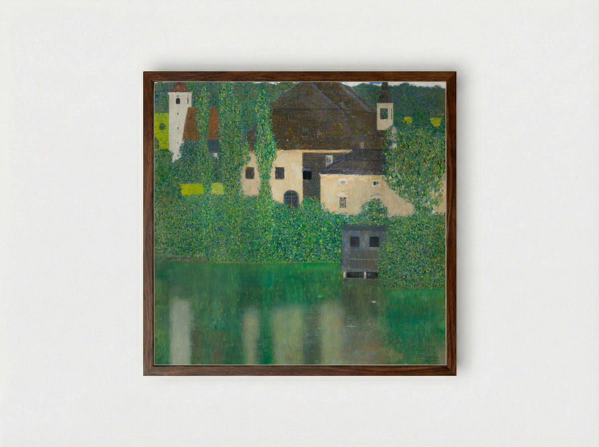 Water Castle - Gustav Klimt - Framed Print Dark Wood