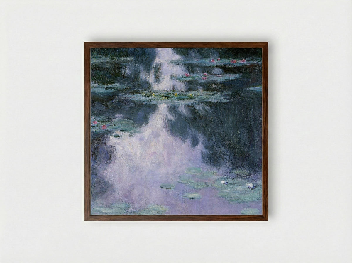 Water Lilies (Nympheas) - Claude Monet - Framed Print Dark Wood