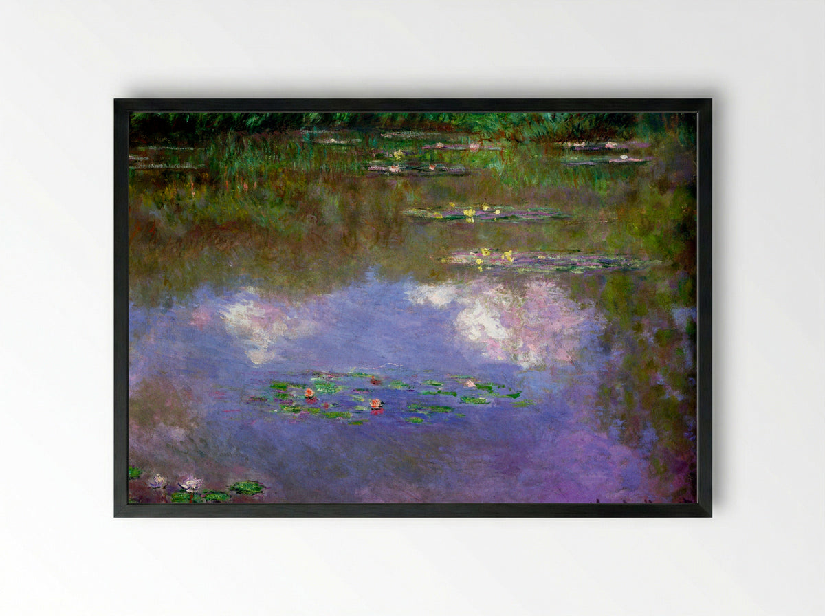 Water Lilies, The Clouds - Claude Monet - Framed Print Black