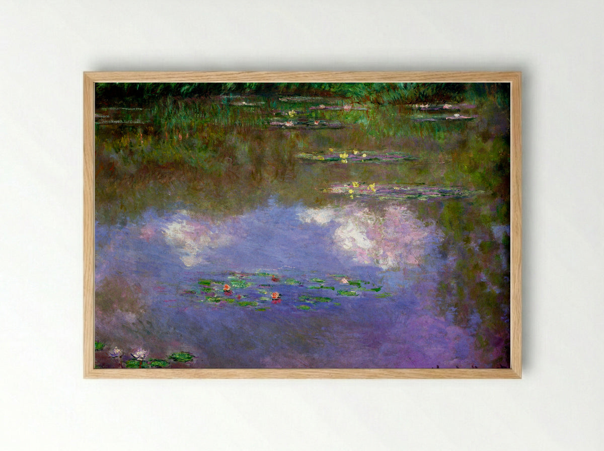 Water Lilies, The Clouds - Claude Monet - Framed Print Wood