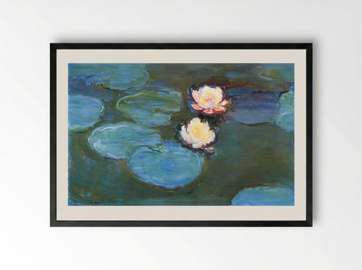 Water Lilies - Claude Monet - Framed Print Black