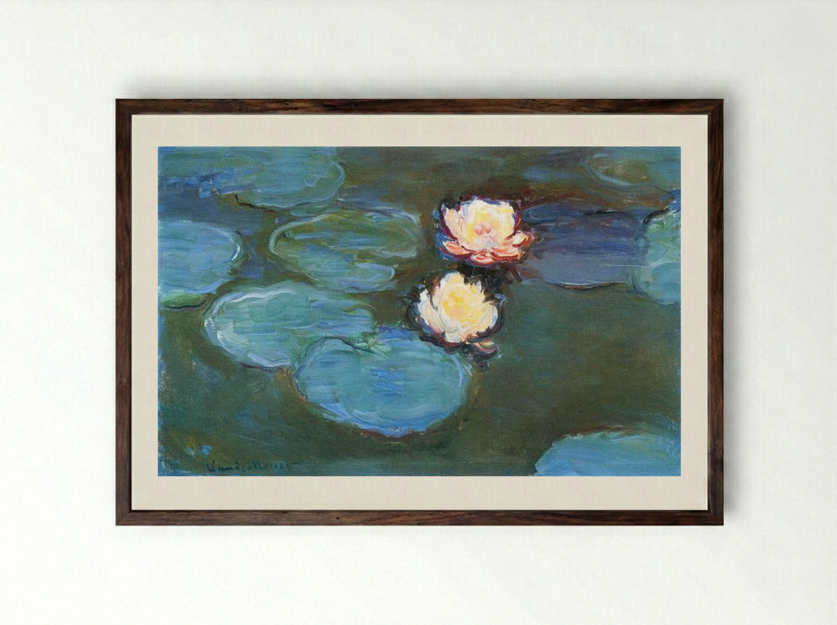 Water Lilies - Claude Monet - Framed Print Dark Wood