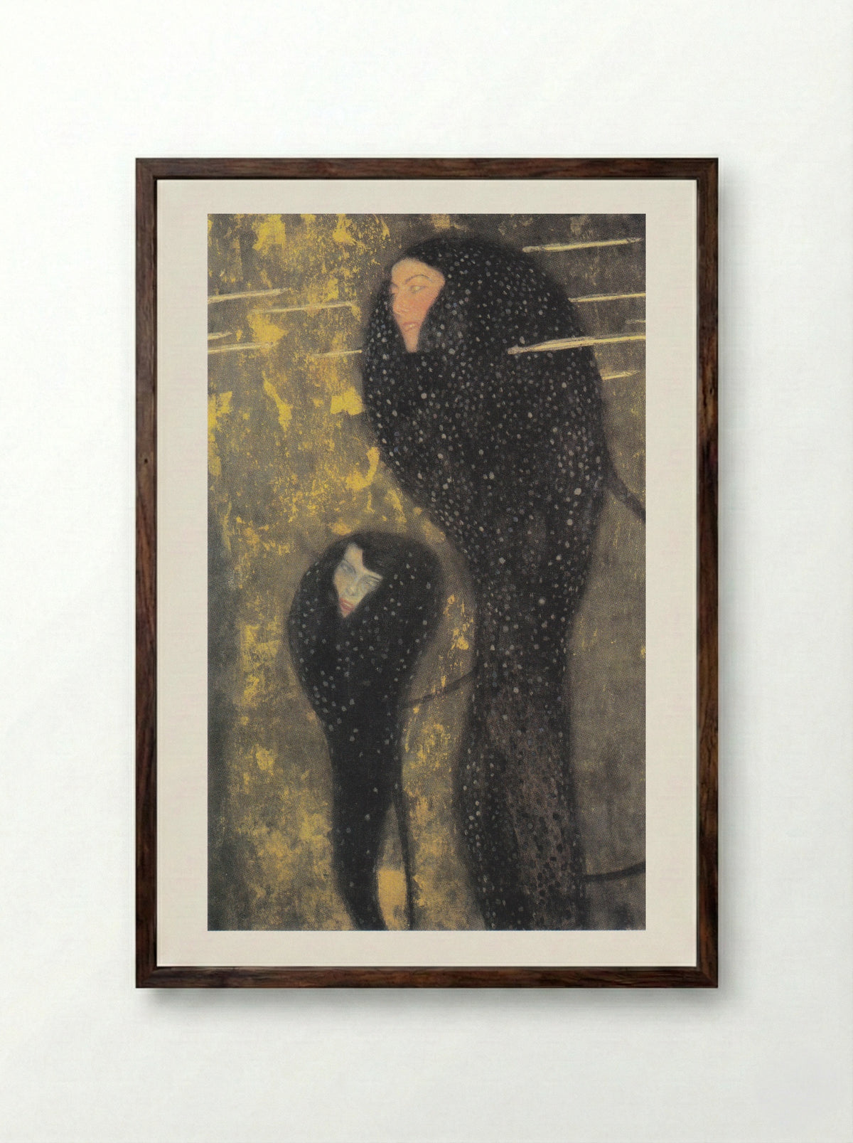 Water Nymphs (Silverfish) - Gustav Klimt - Framed Print Dark Wood