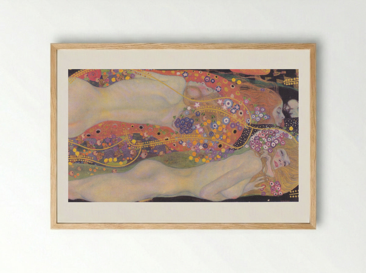 Water Snakes II - Gustav Klimt - Framed Print Wood