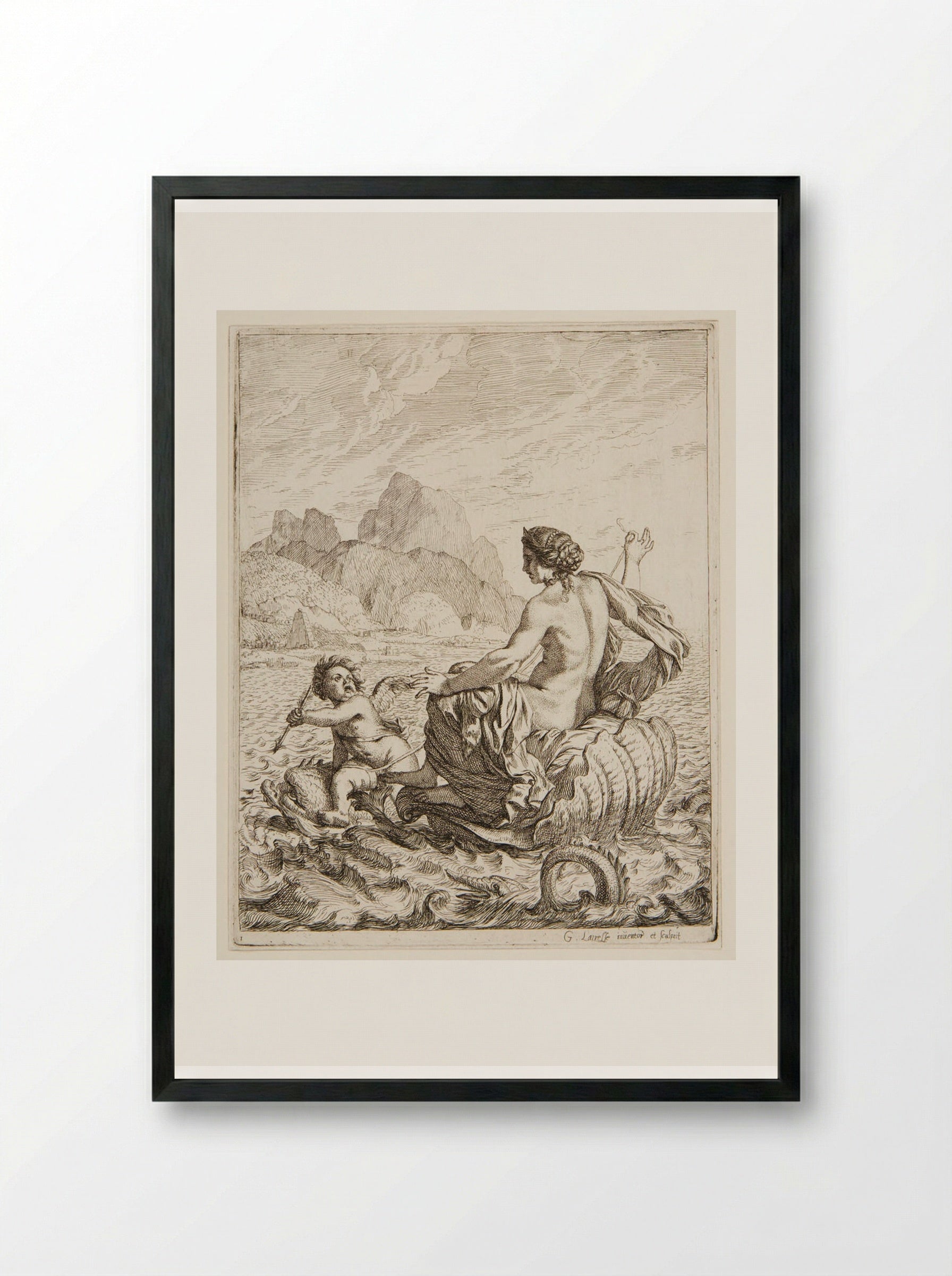 Water - Gérard de Lairesse - Framed Print Black
