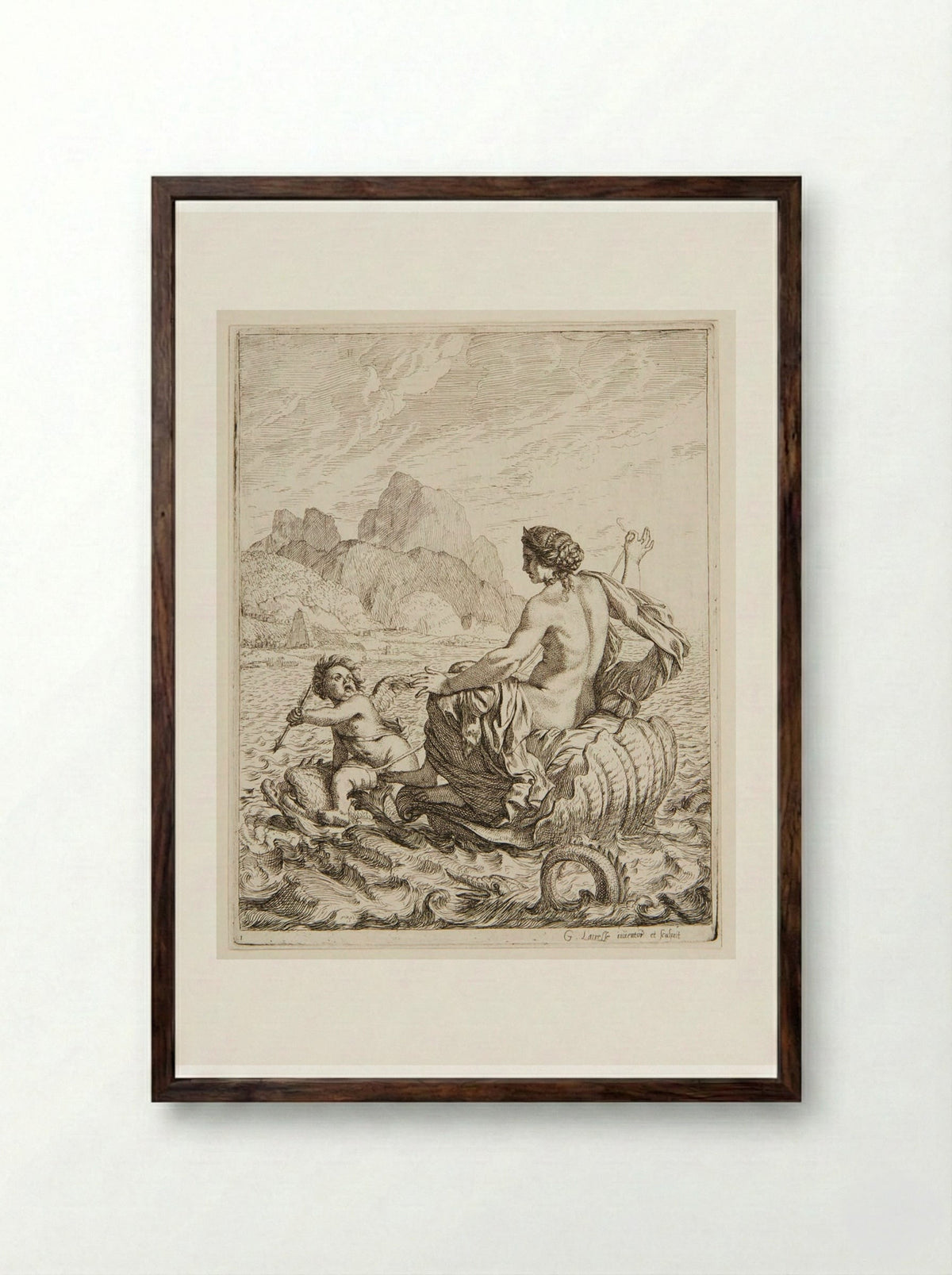 Water - Gérard de Lairesse - Framed Print Dark Wood