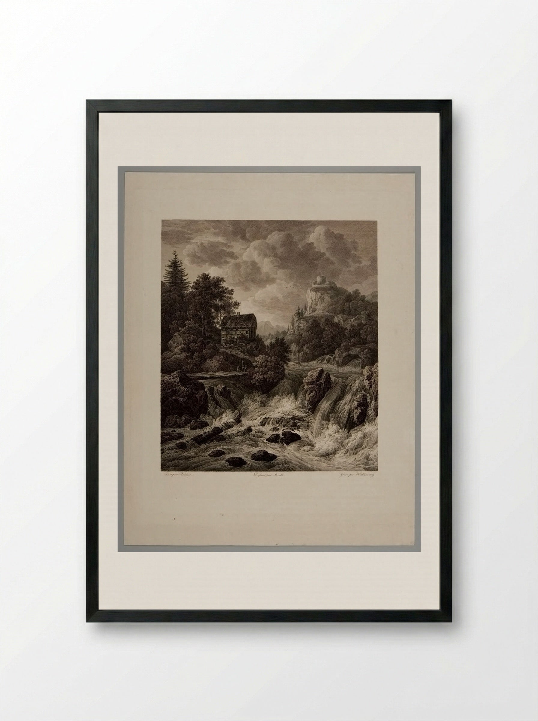 Waterfall - Christian Haldenwang - Framed Print Black