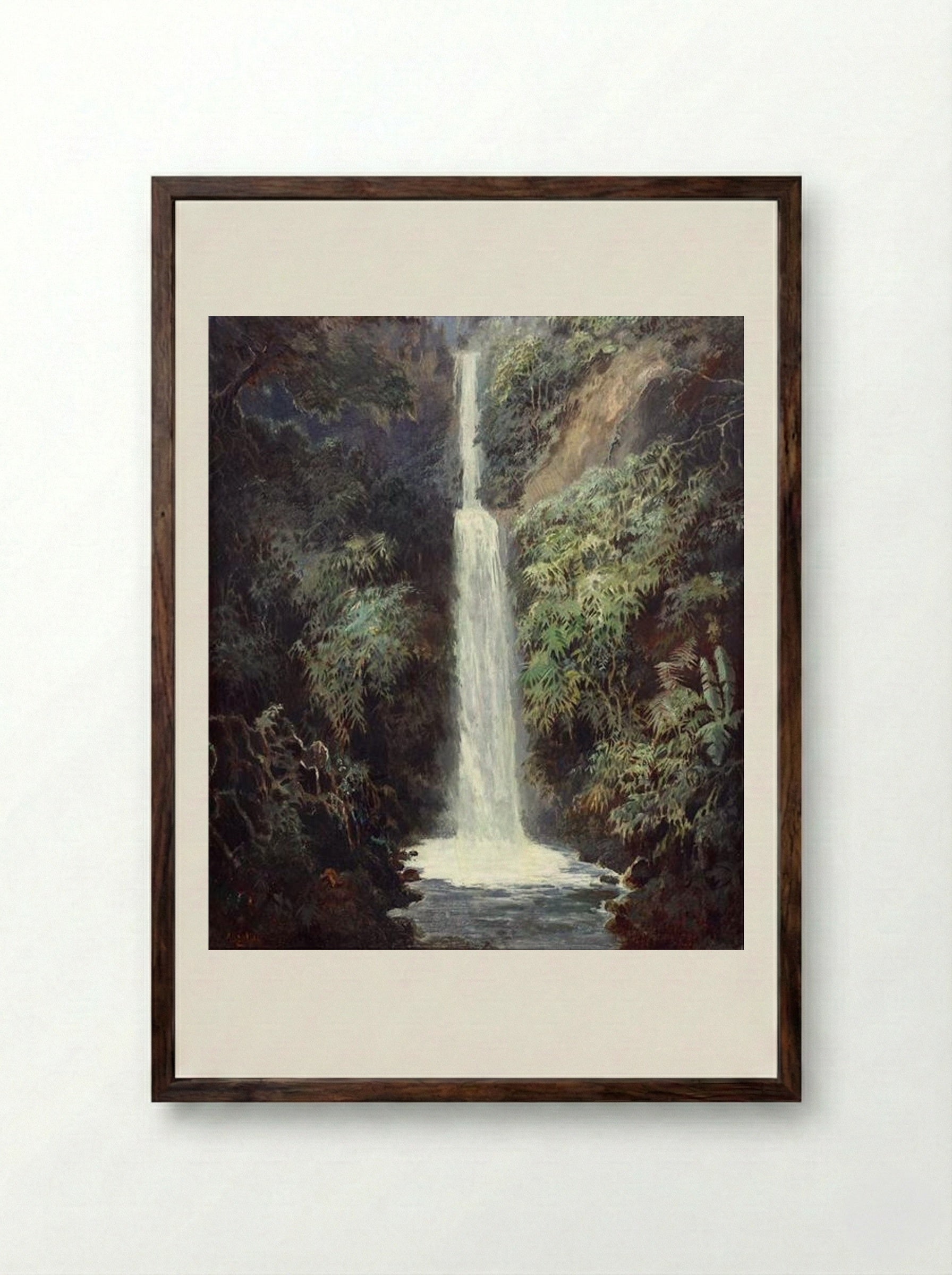 Waterfall - Abdullah Suriosubroto - Framed Print Dark Wood