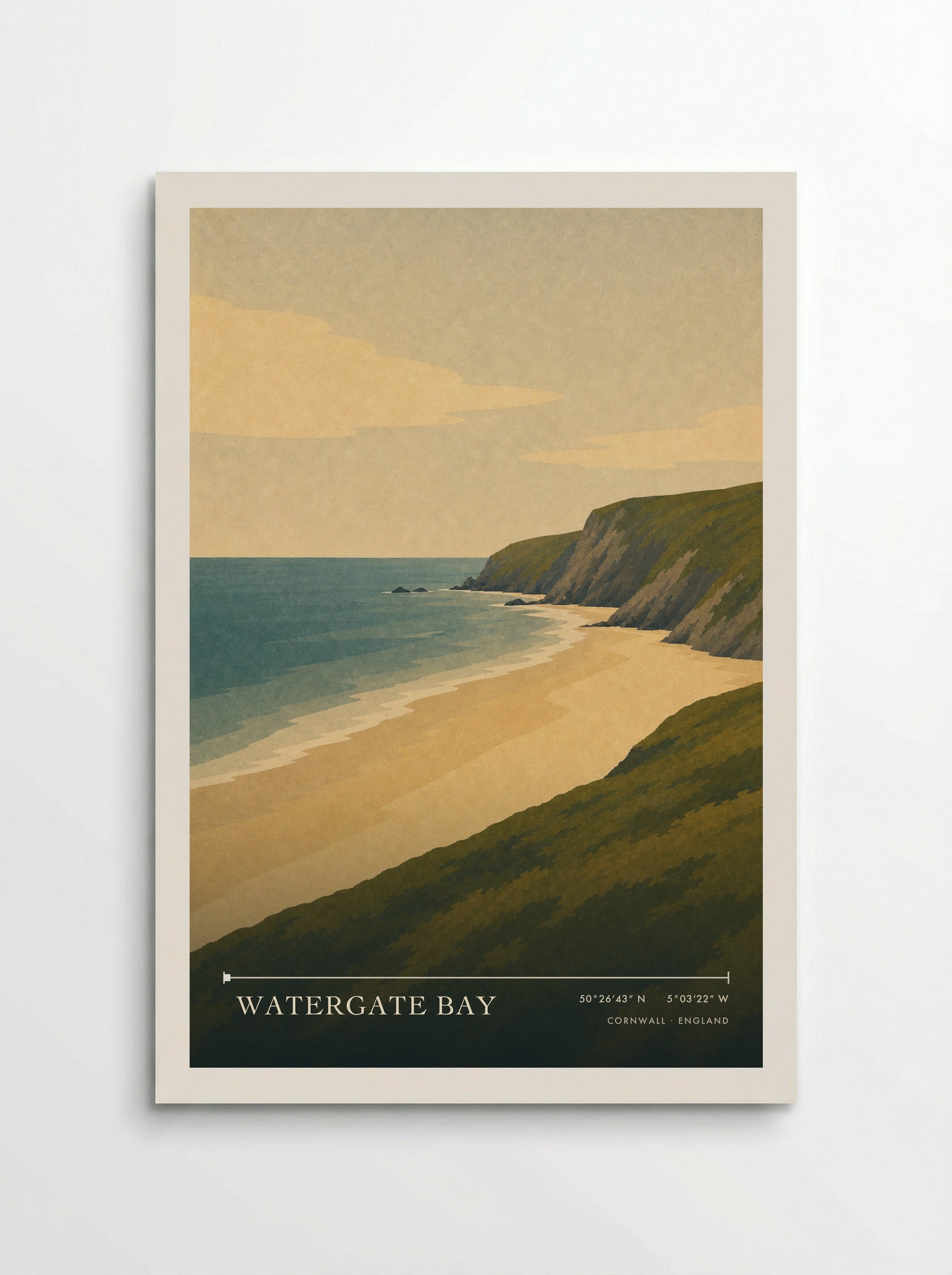 Watergate Bay Cornwall England Travel Poster - Poster