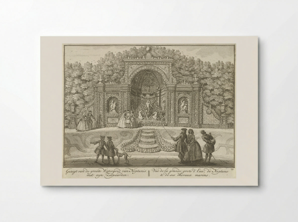 Watergrot van Neptunus in de tuin van Huis ter Meer te Maarssen - Hendrik de Leth - Poster