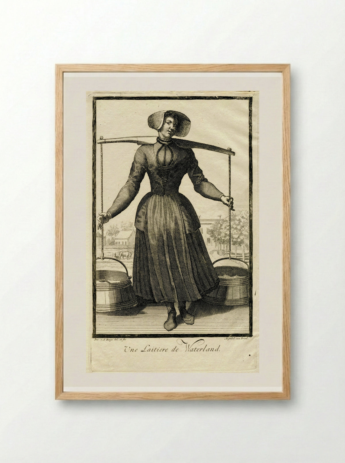 Waterlandse melkmeid - Pieter van den Berge - Framed Print Wood