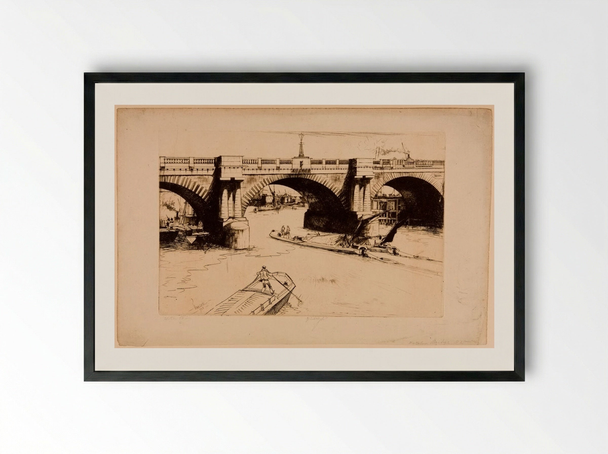 Waterloo Bridge - John W. Winkler - Framed Print Black
