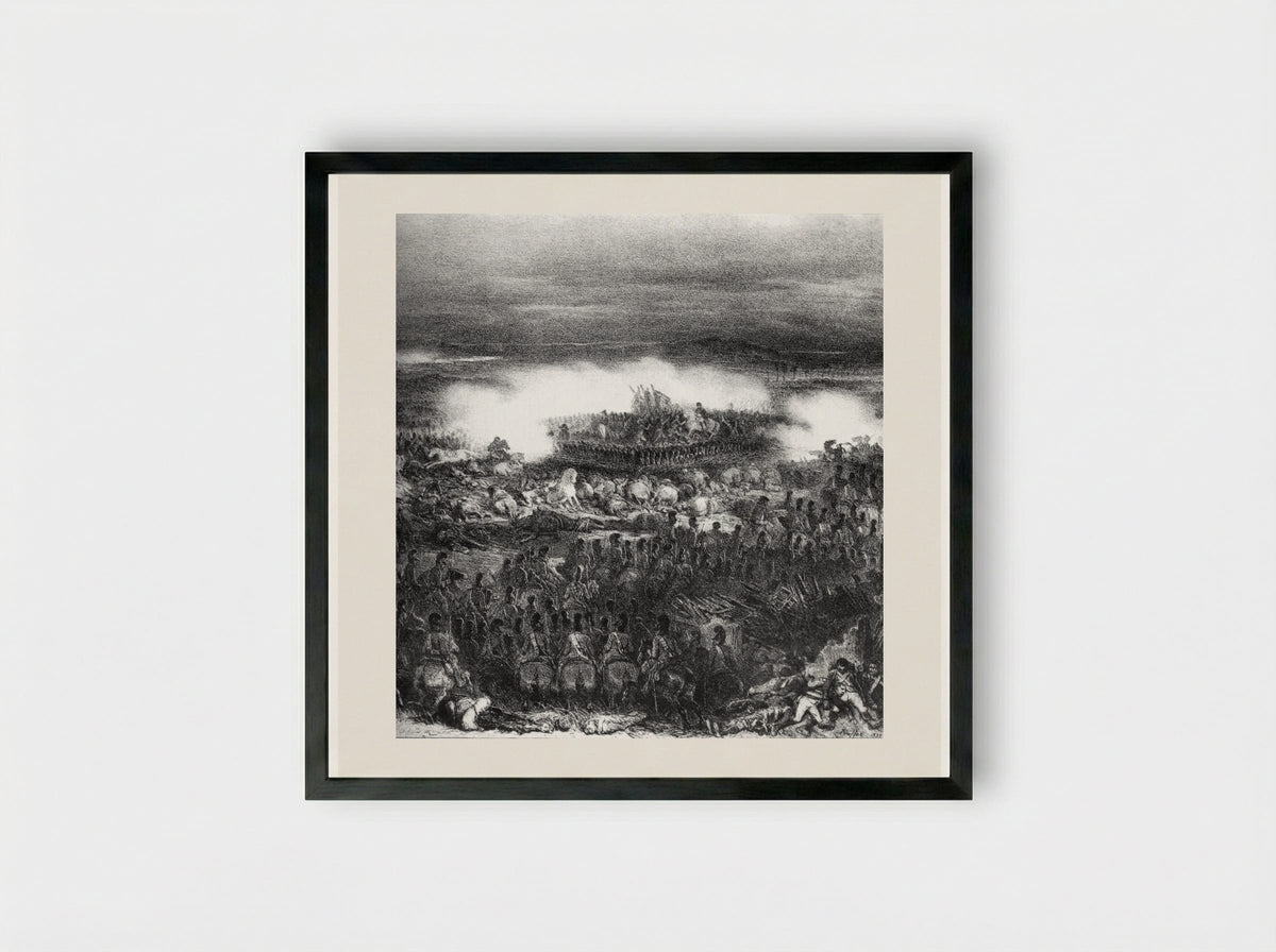 Waterloo: June 18, 1815 - Denis-Auguste-Marie Raffet - Framed Print Black