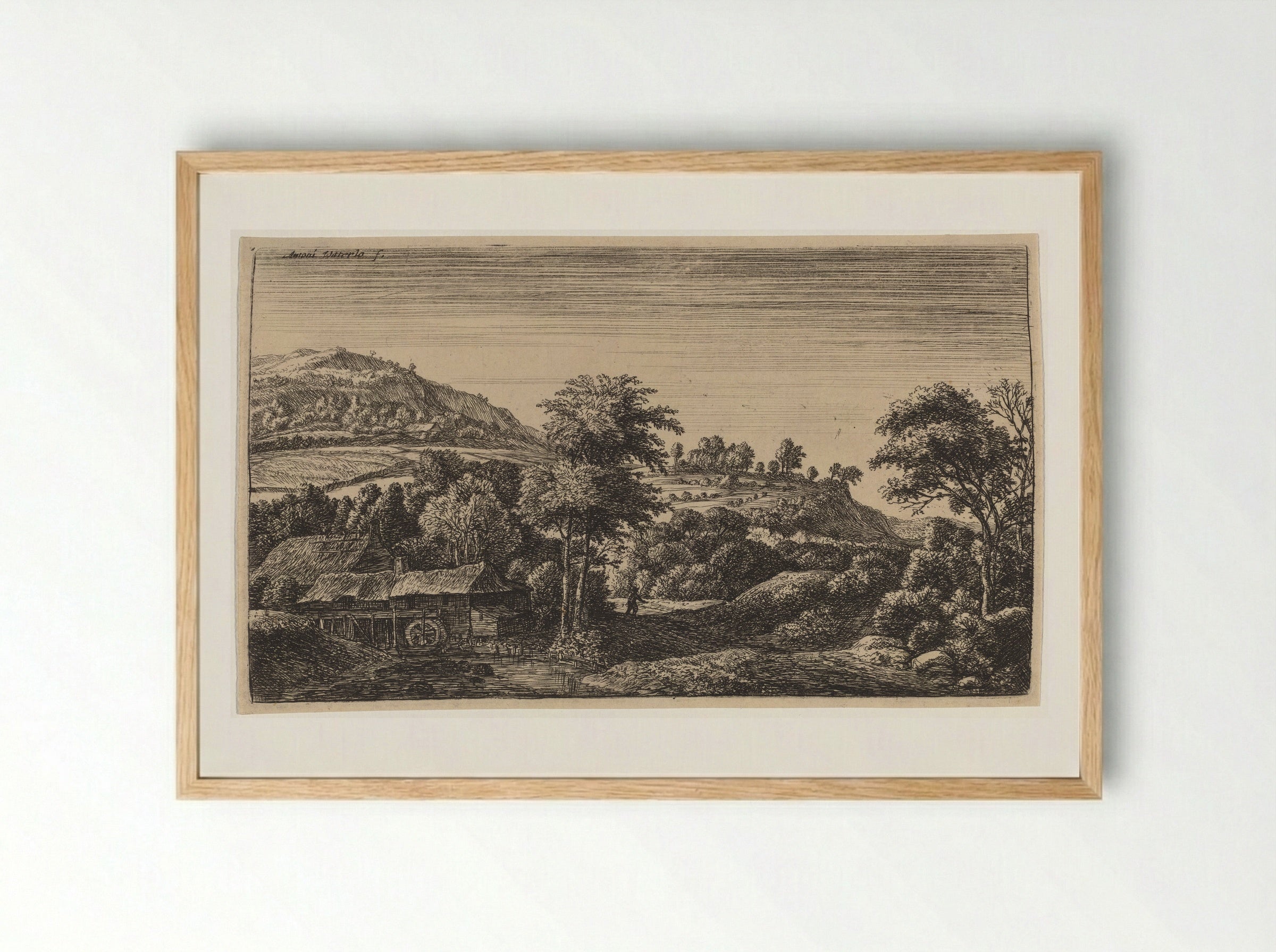 Watermill - Anthonie Waterloo - Framed Print Wood