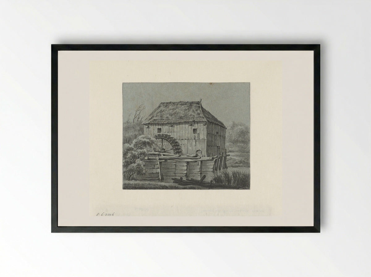 Watermolen Den Haller te Diepenheim - Gerrit Hulseboom - Framed Print Black