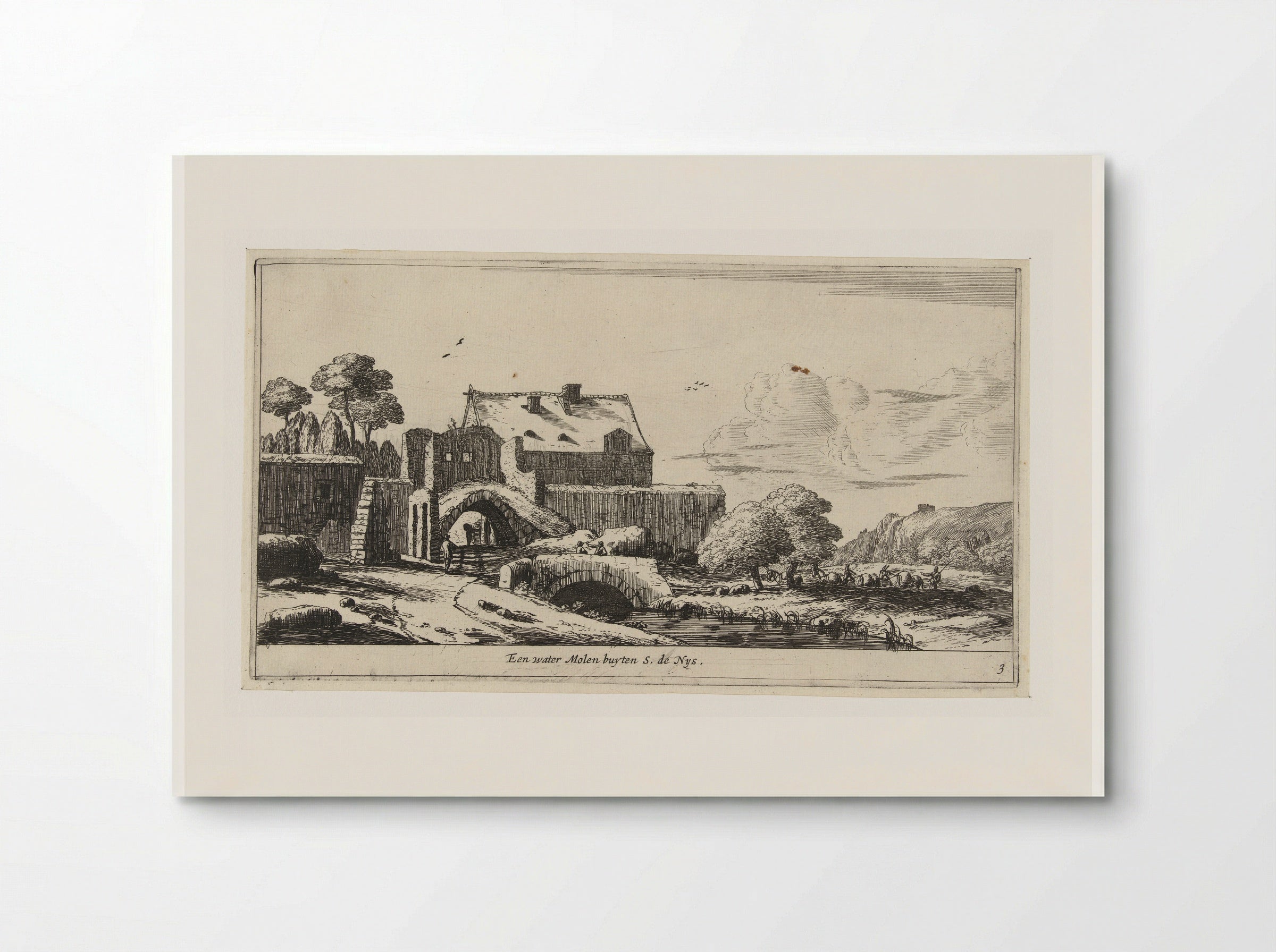 Watermolen bij Saint-Denis - Reinier Nooms - Poster