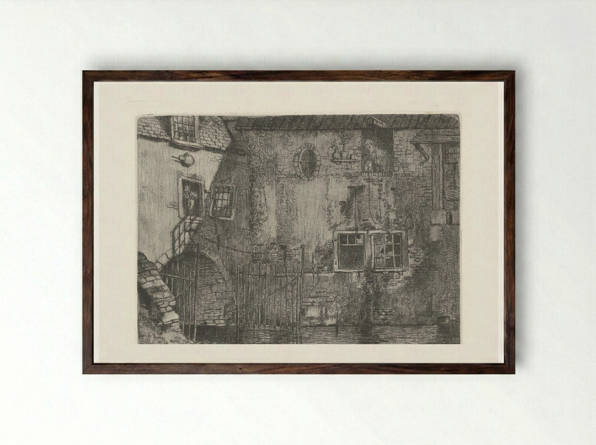 Waterslootse Poort te Delft - Jacobus Ludovicus Cornet - Framed Print Dark Wood