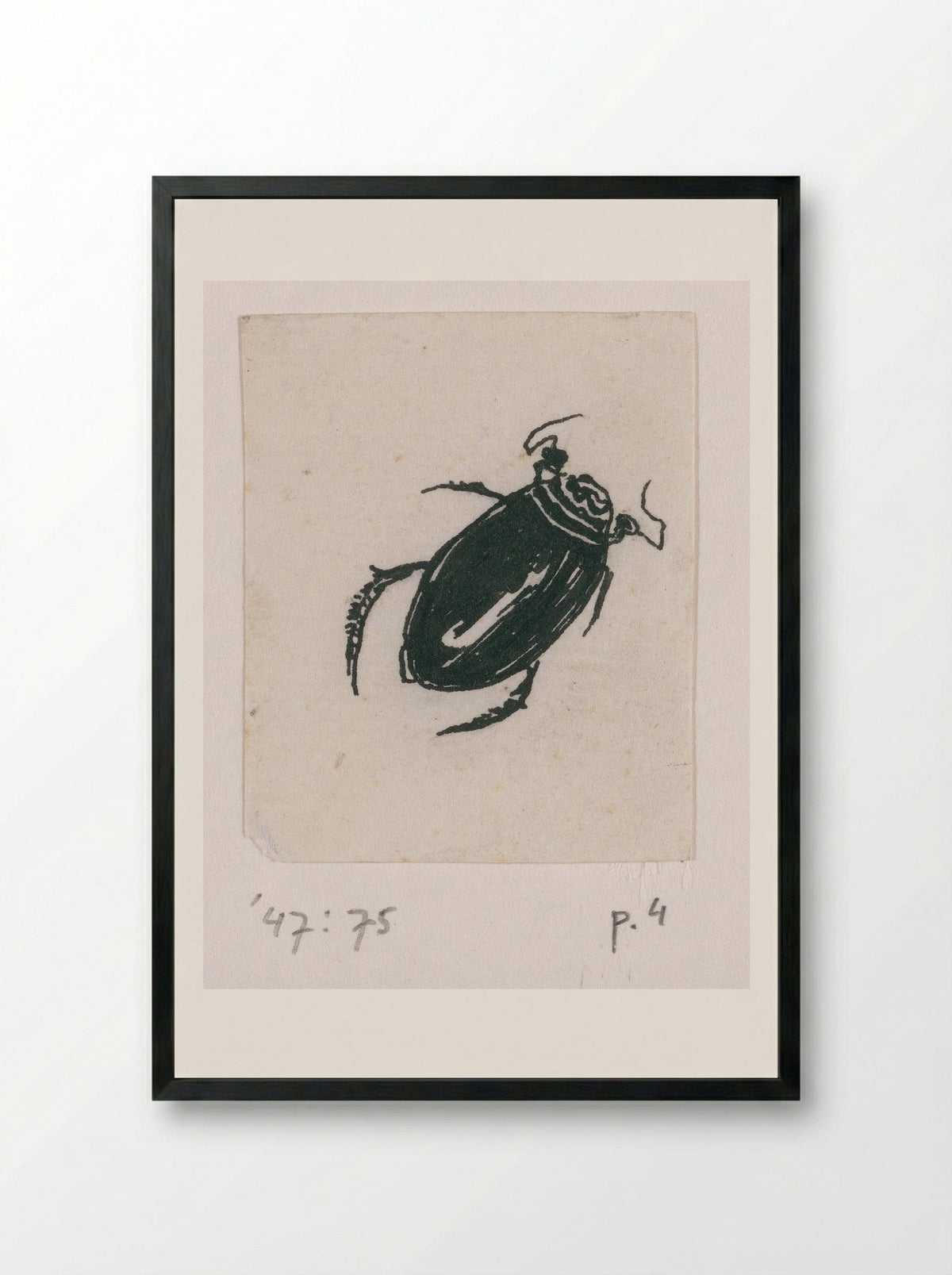 Watertor (Water Beetle) - Willem Wenckebach - Framed Print Black