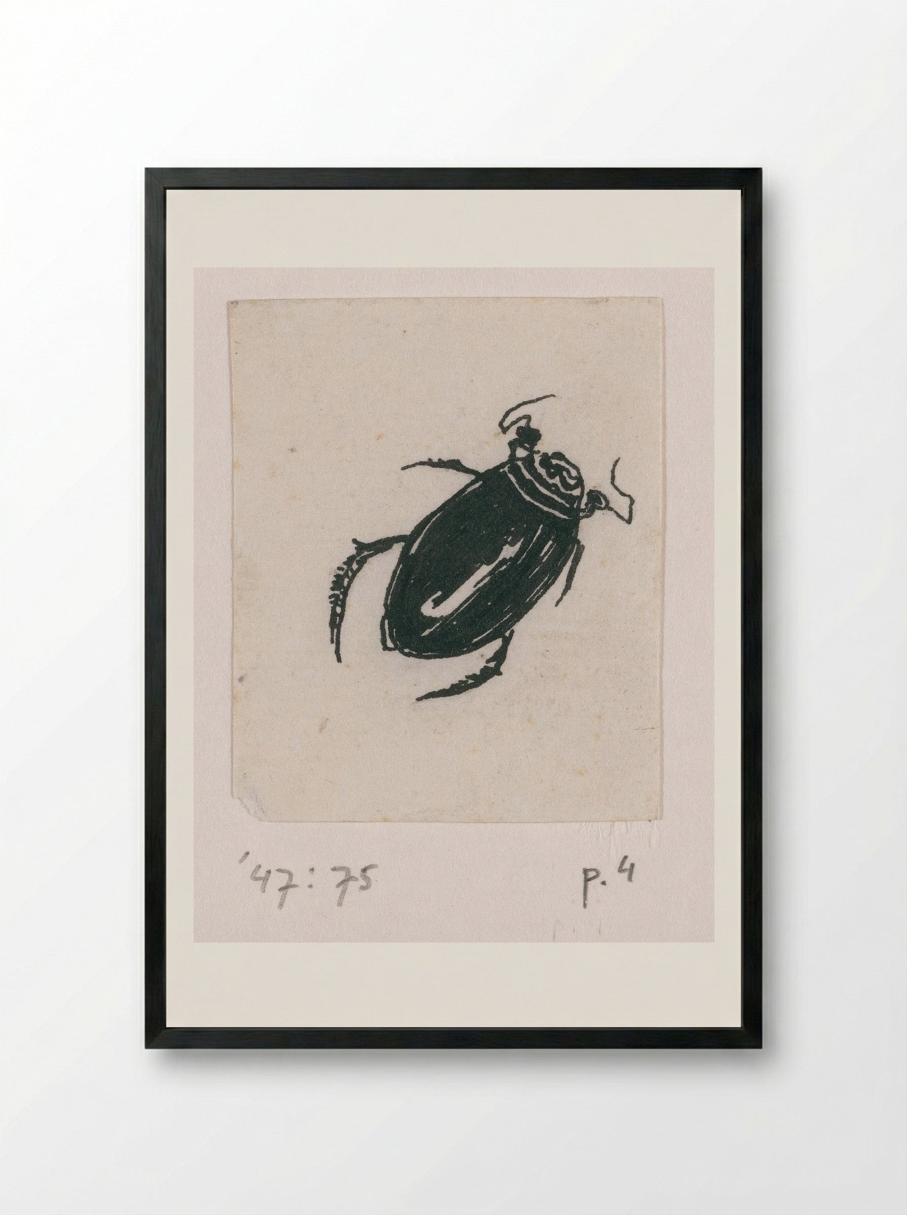 Watertor (Water Beetle) - Willem Wenckebach - Framed Print Black