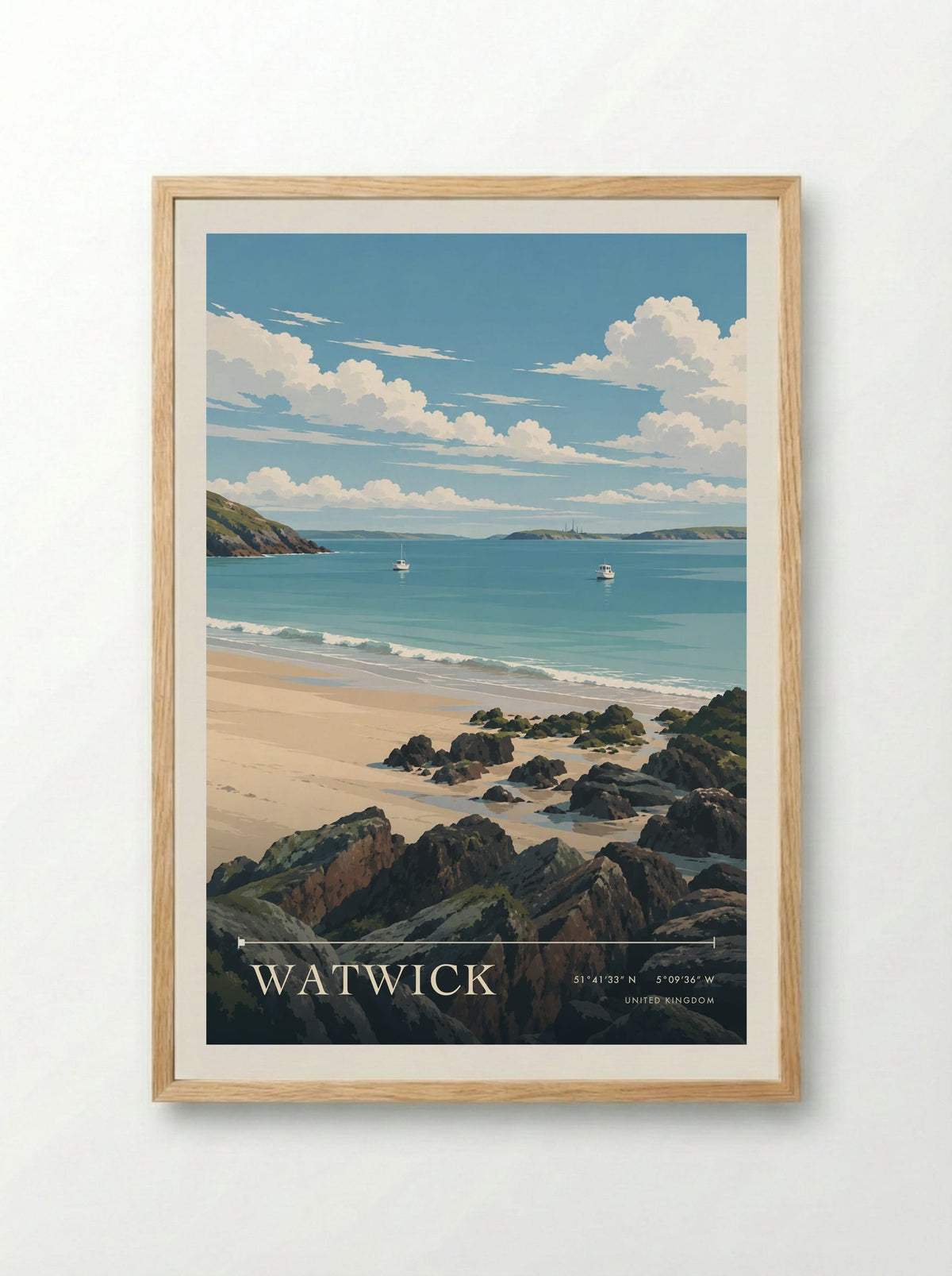 Watwick | Travel Poster - Framed Print Wood