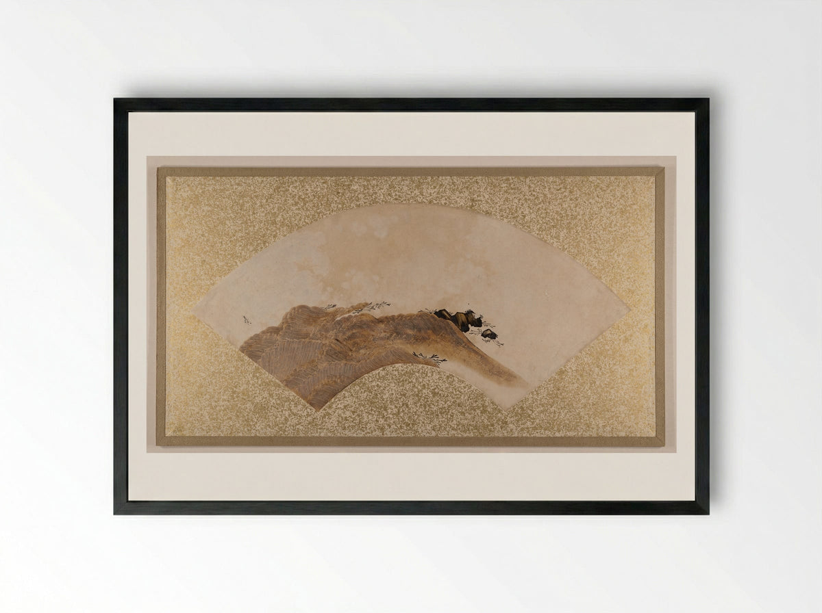 Waves and Rocks - Shibata Zeshin - Framed Print Black