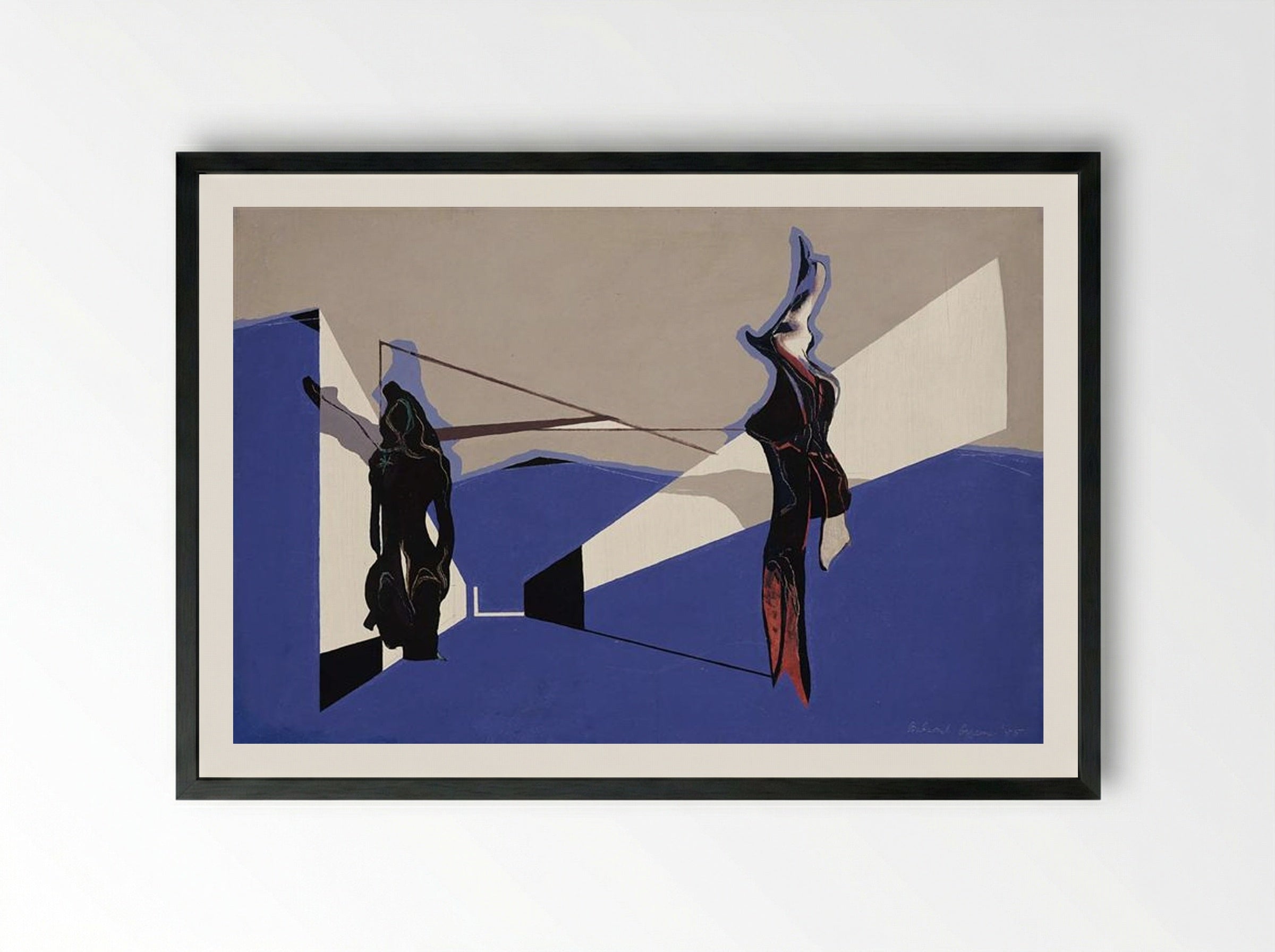 Way Down Blue - Balcomb Greene - Framed Print Black