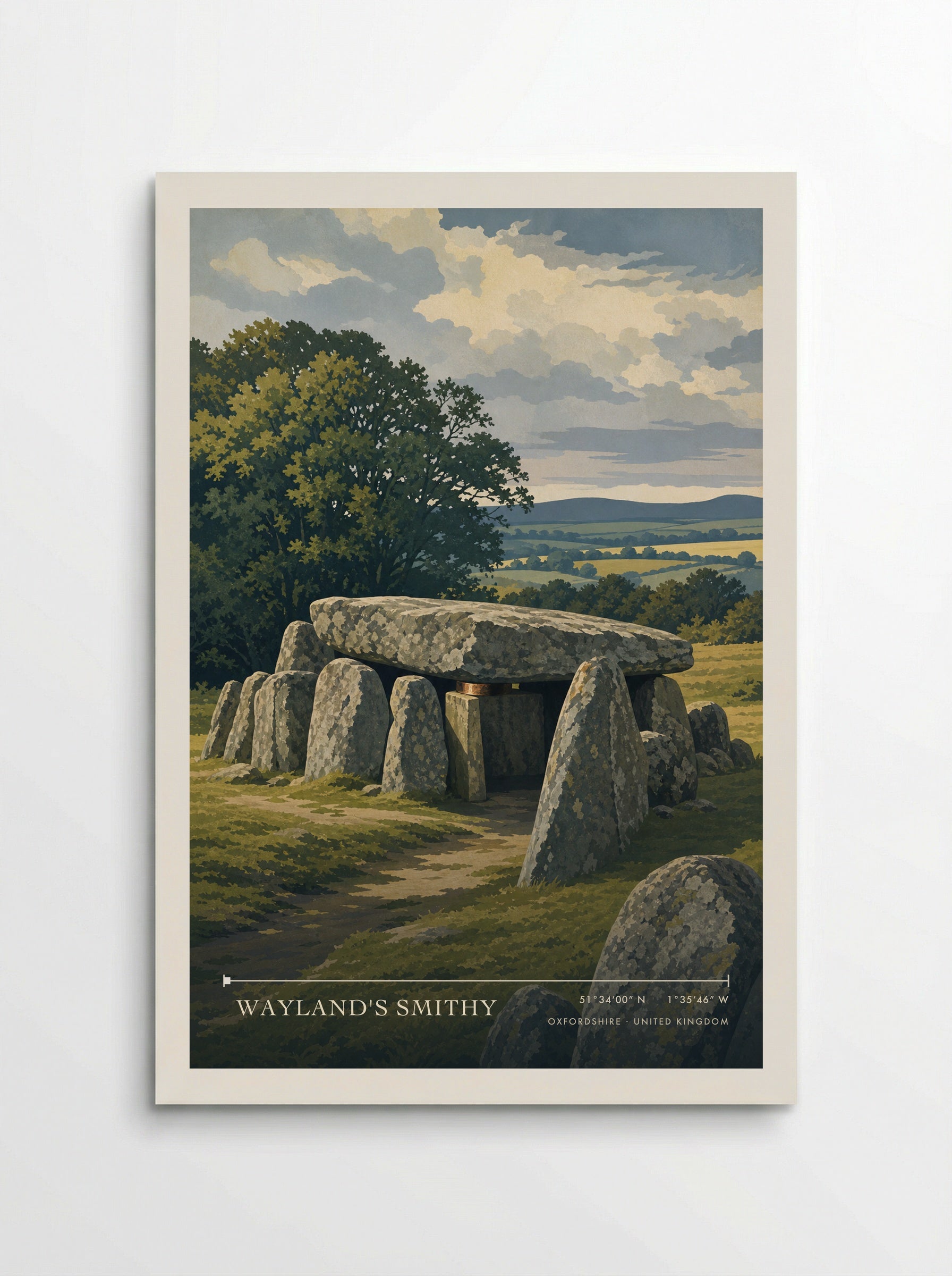 Wayland's Smithy Oxfordshire United Kingdom Travel Poster - Poster
