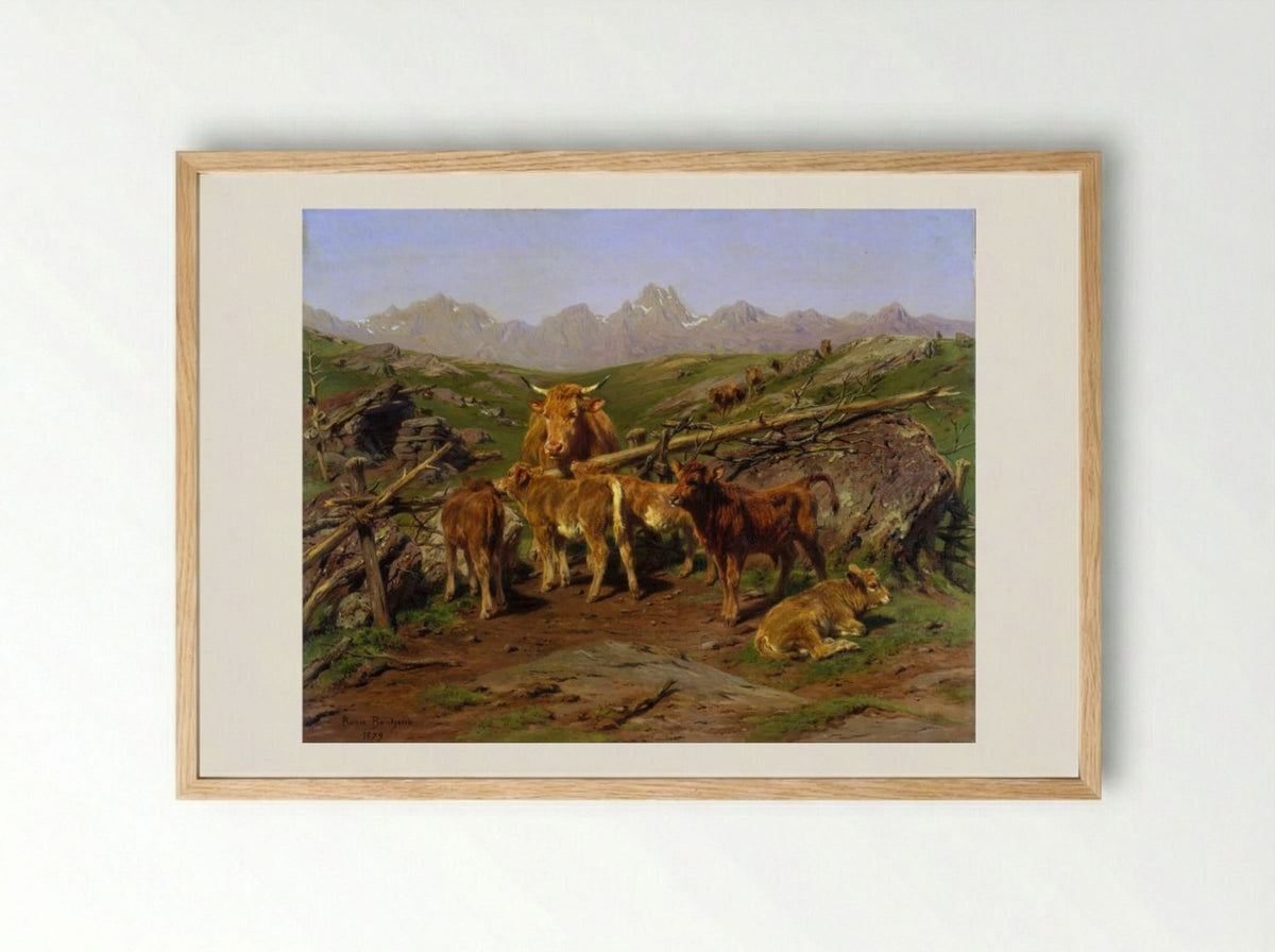 Weaning the Calves - Rosa Bonheur - Framed Print Wood