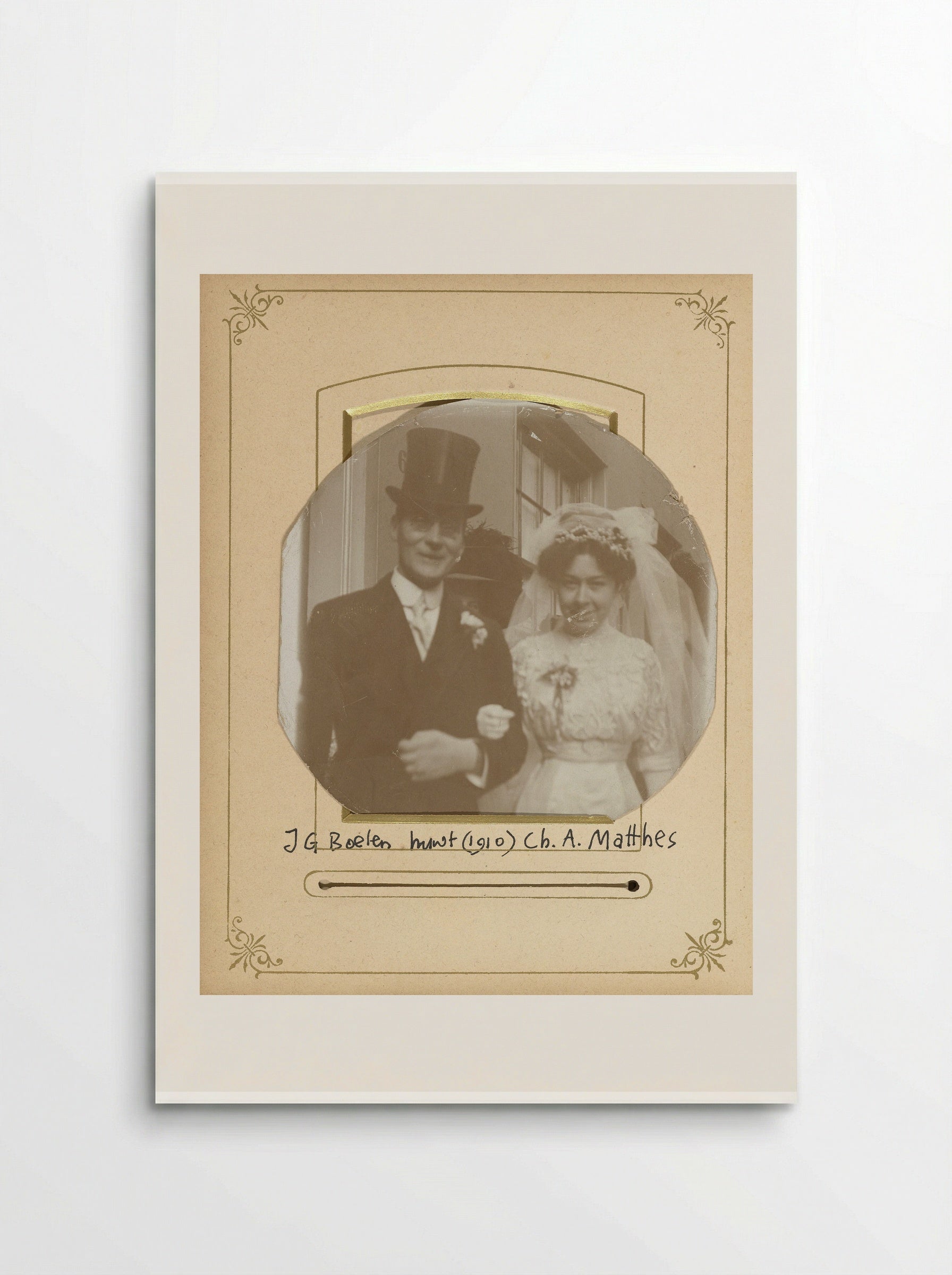Wedding Portrait of J.G. Boelen and Ch. A. Matthes - Fine Art Print - Poster