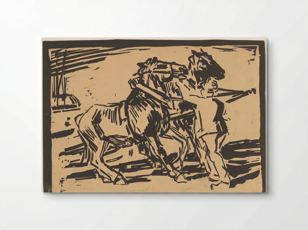 Weerspannige paarden - Marius Richters - Poster