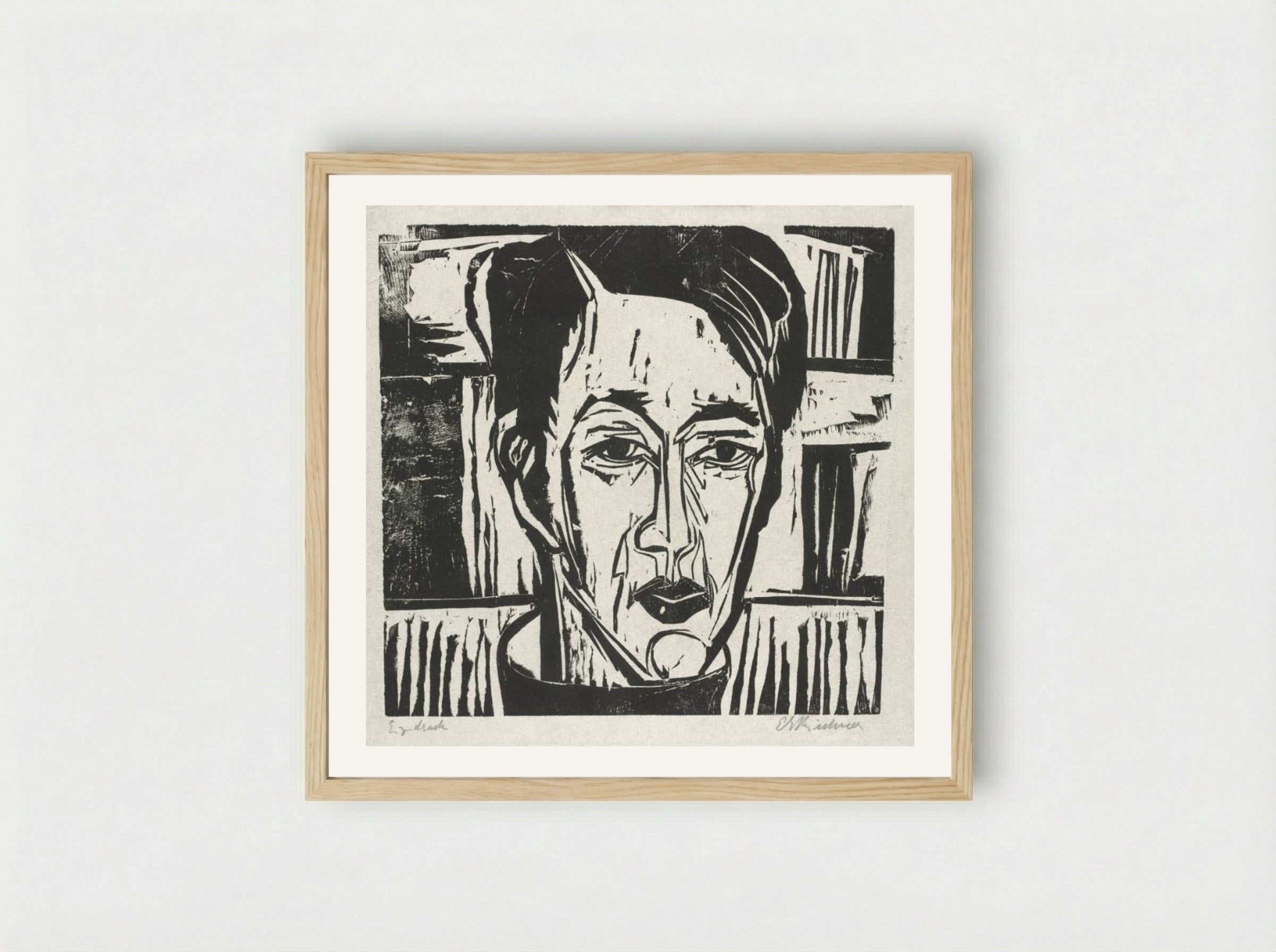 Wehrlin, Facing front - Ernst Ludwig Kirchner - Framed Print Wood